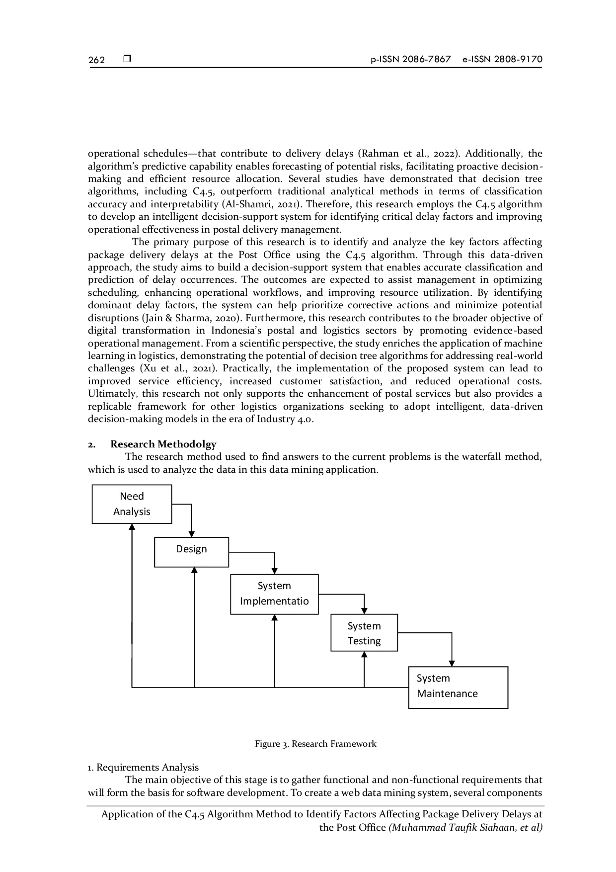 JURIS Application of the C4 5 Algorithm Method to Identify Factors Affecting Package Delivery Delays at the Post Office