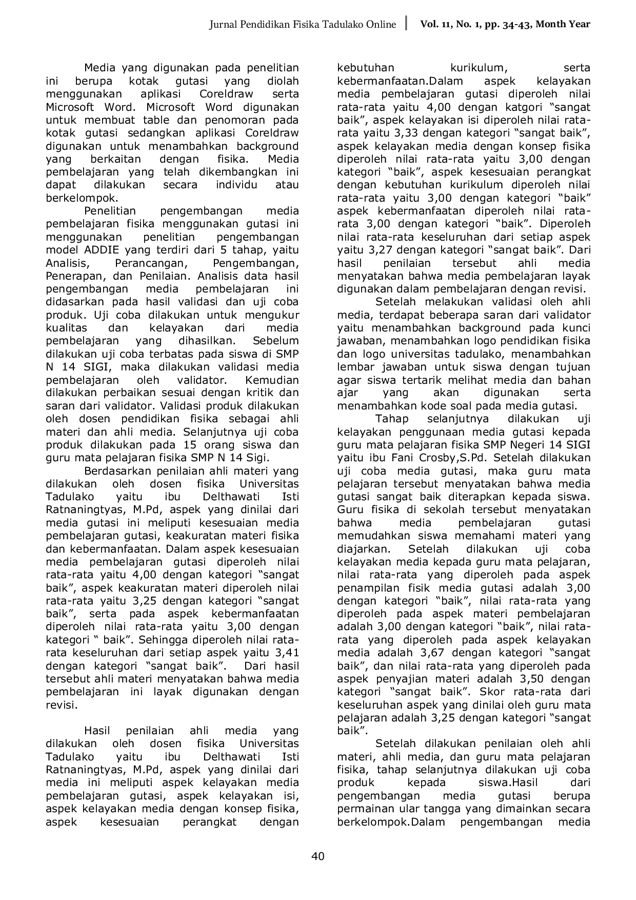 JURIS The Pengembangan Media Pembelajaran Fisika Menggunakan Gutasi Game Ular Tangga Fisika