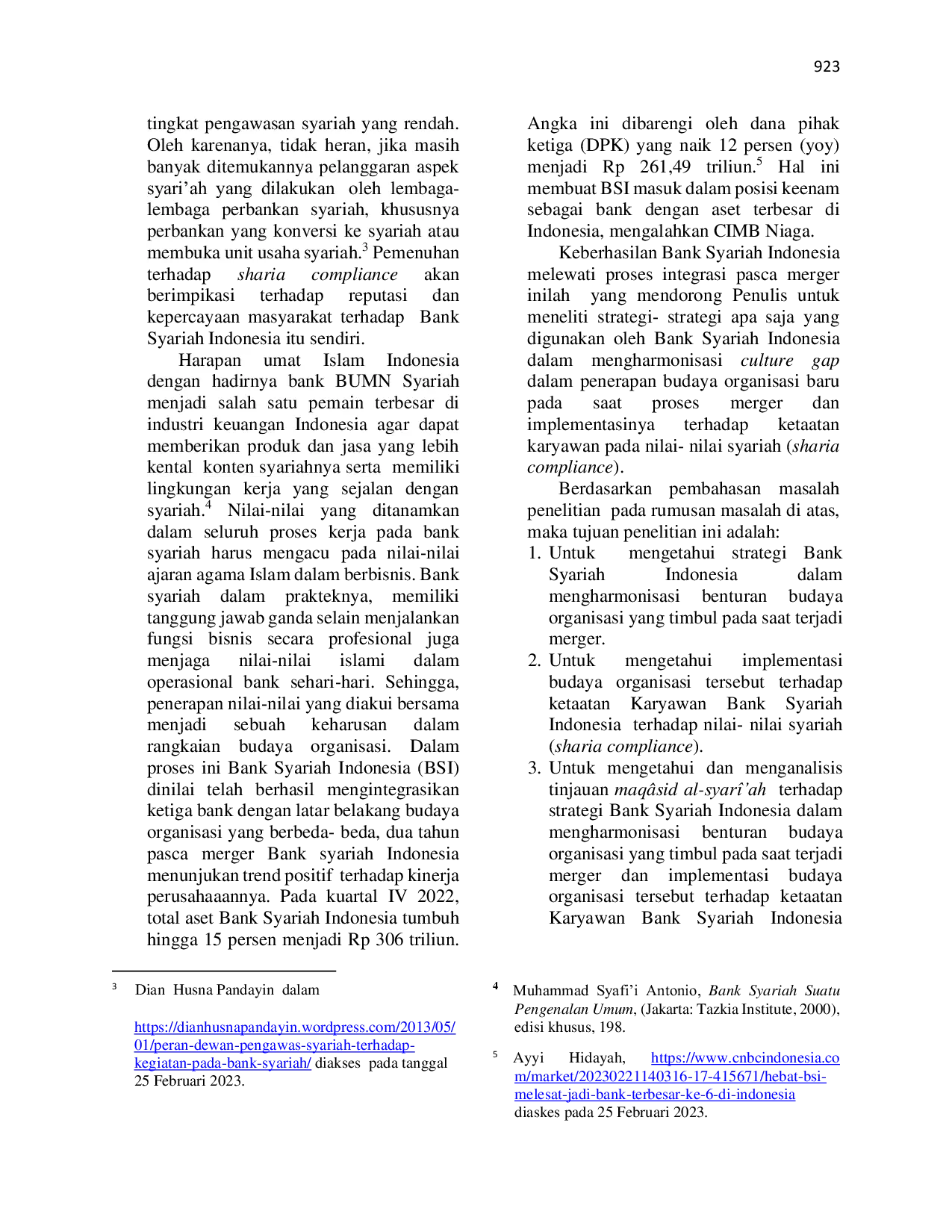 JURIS Tinjauan Maq sid Al Syar ah Terhadap Budaya Organisasi dan Sumber Daya Manusia dalam Kasus Merger Bank Syariah Indonesia