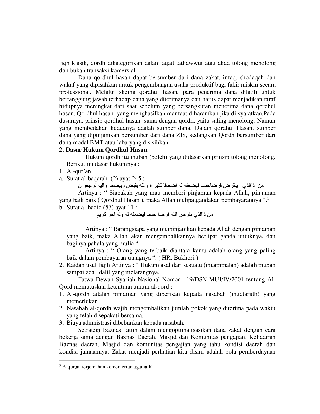 JURIS Akad Qordhul Hasan Sebagai Strategi Baznas Jatim Dalam Mengoptimalisasikan Dana Zakat Untuk Pemberdayaan Ummat