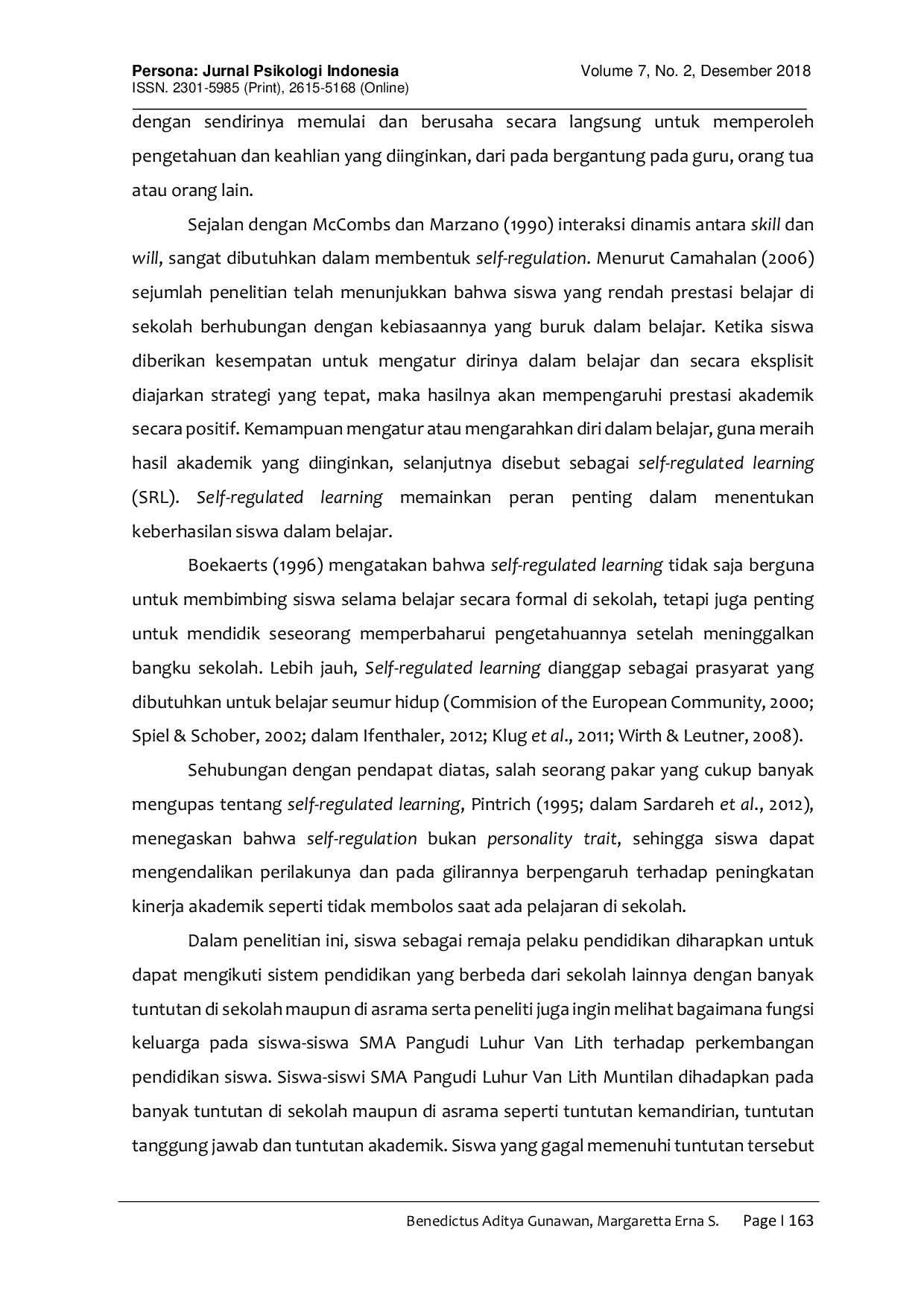 JURIS Hubungan Antara Keberfungsian Keluarga Dengan Self Regulated Learning Pada Siswa Yang Tinggal Di Asrama