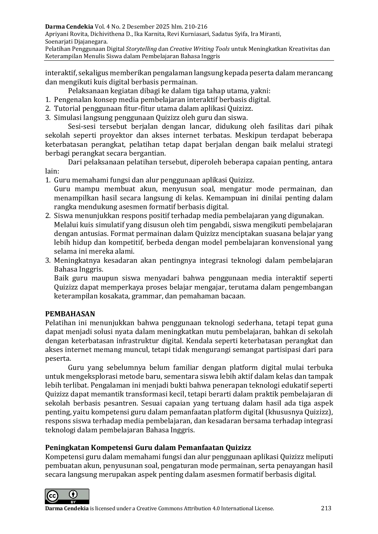 JURIS Pelatihan Penggunaan Digital Storytelling dan Creative Writing Tools untuk Meningkatkan Kreativitas dan Keterampilan Menulis Siswa dalam Pembelajaran Bahasa Inggris