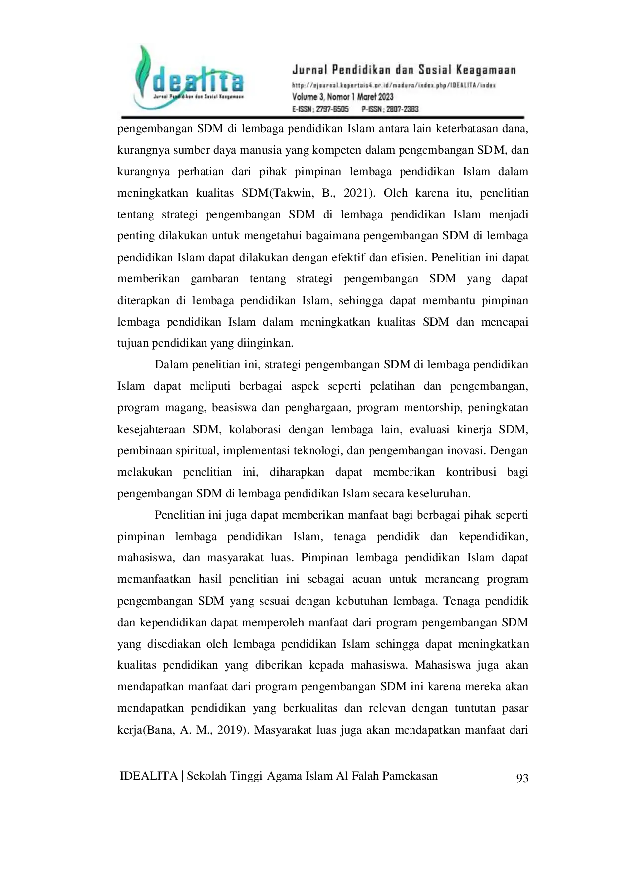 JURIS Strategi Pengembangan Sumber Daya Manusia Di Lembaga Pendidikan Islam Indonesia