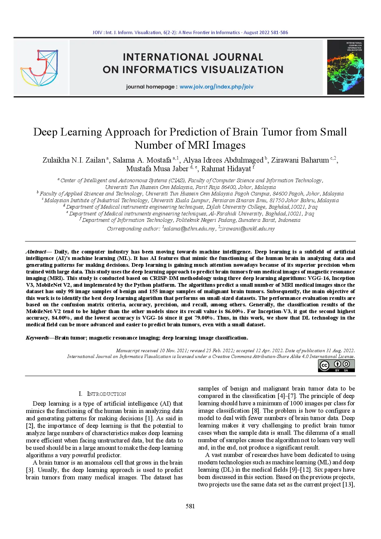 juris Deep Learning Approach for Prediction of Brain Tumor from Small Number of MRI Images