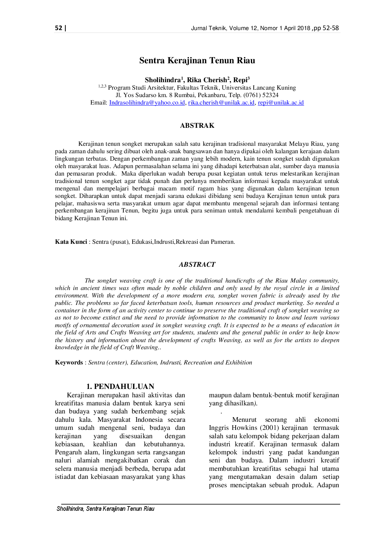 juris Sentra Kerajinan Tenun Riau