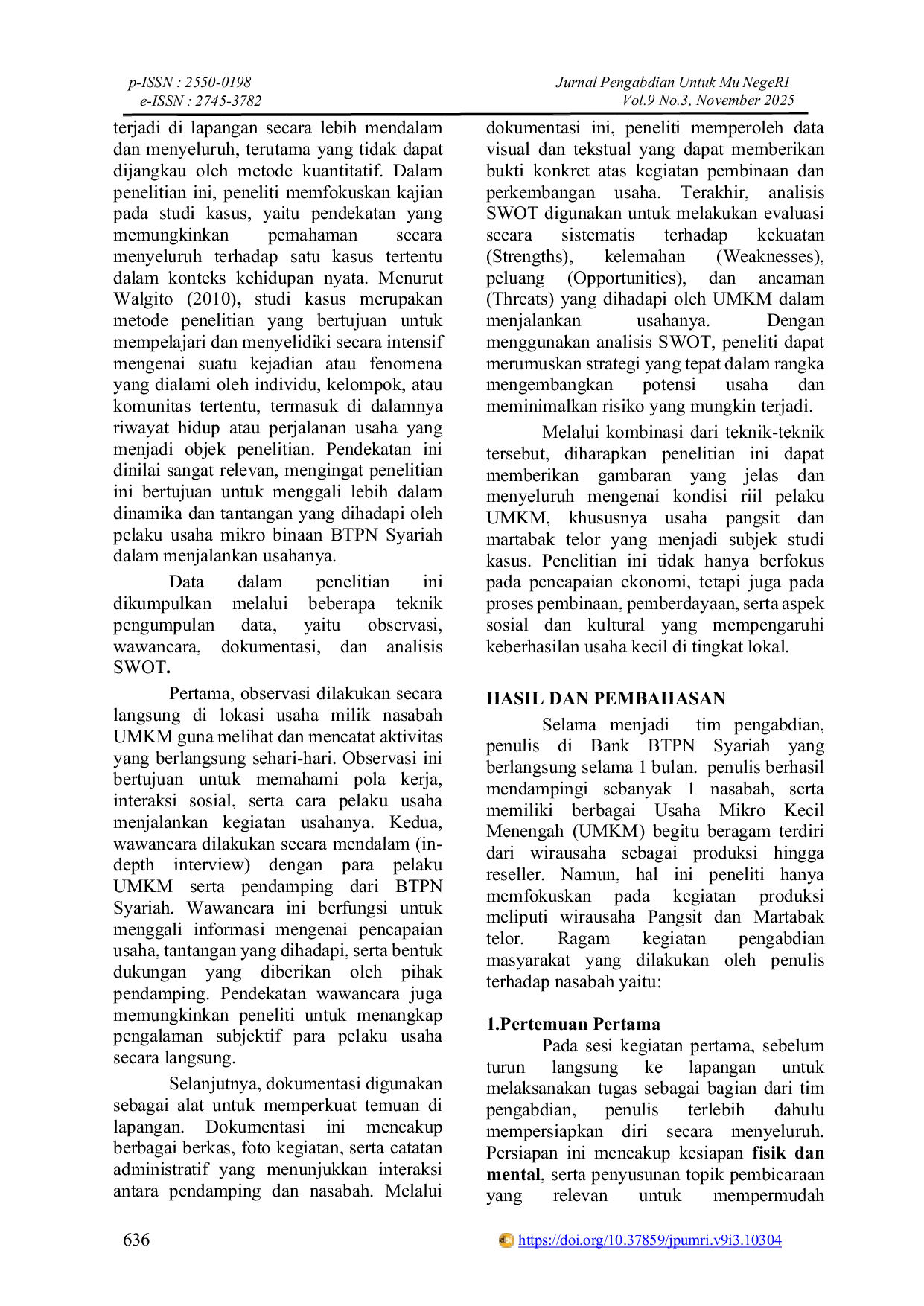 JURIS Pendampingan UMKM Kuliner pada Wirausaha Pangsit dan Martabak Telur