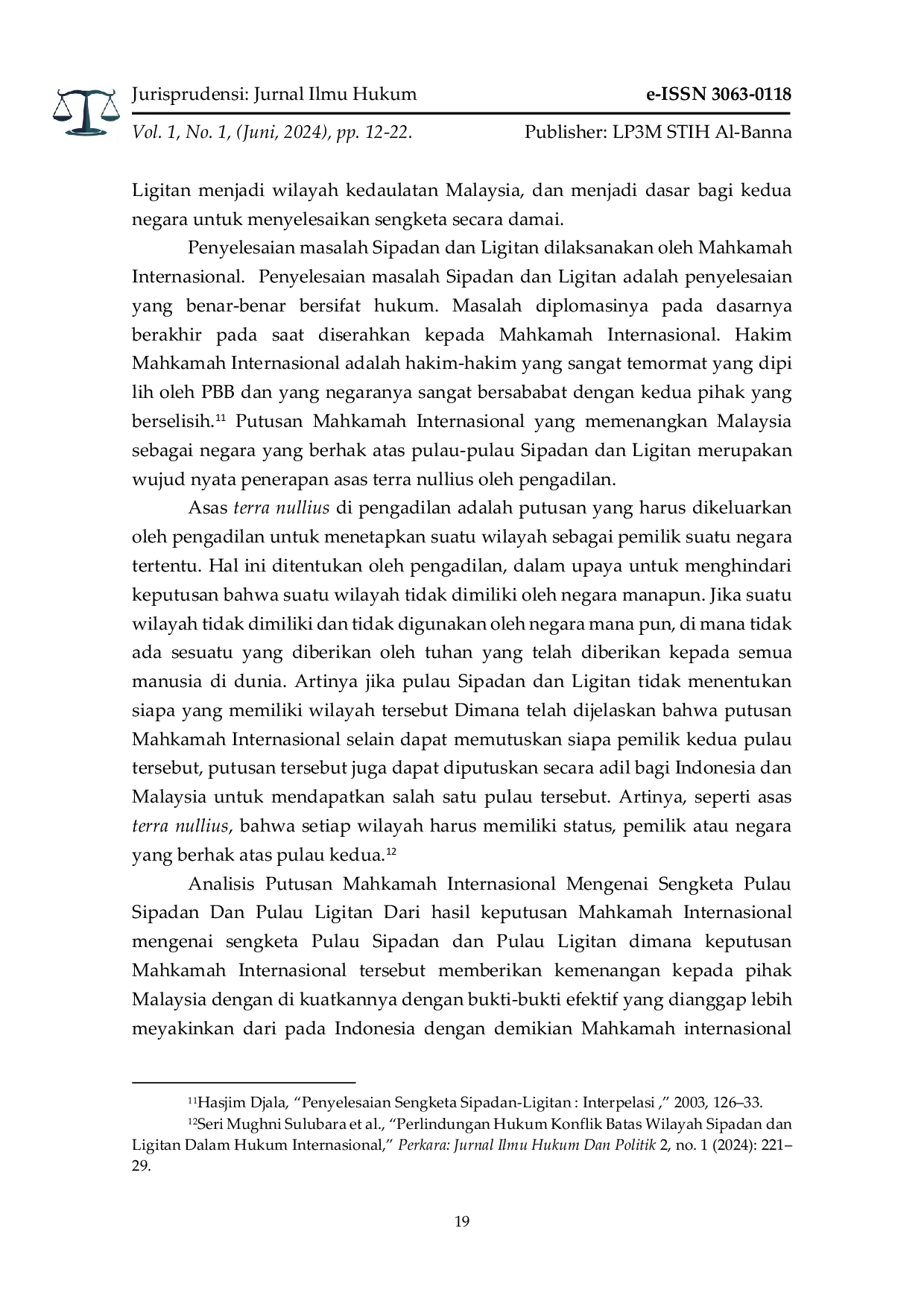 JURIS Sipadan dan Ligitan Serta Penyelesaiannya Dalam Hukum Internasional