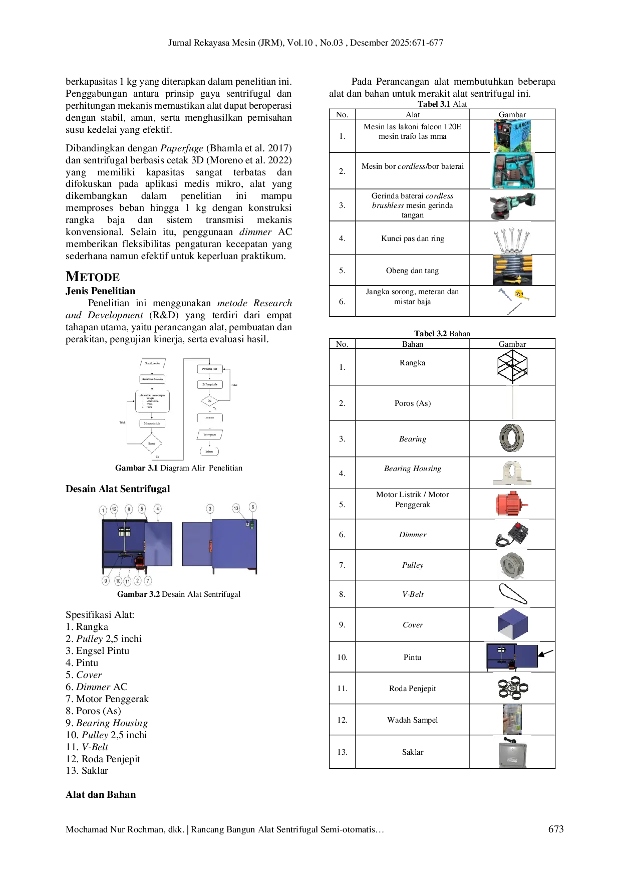 JURIS Design and Development of a Semi automatic Centrifugal Device with a 1 kg Capacity