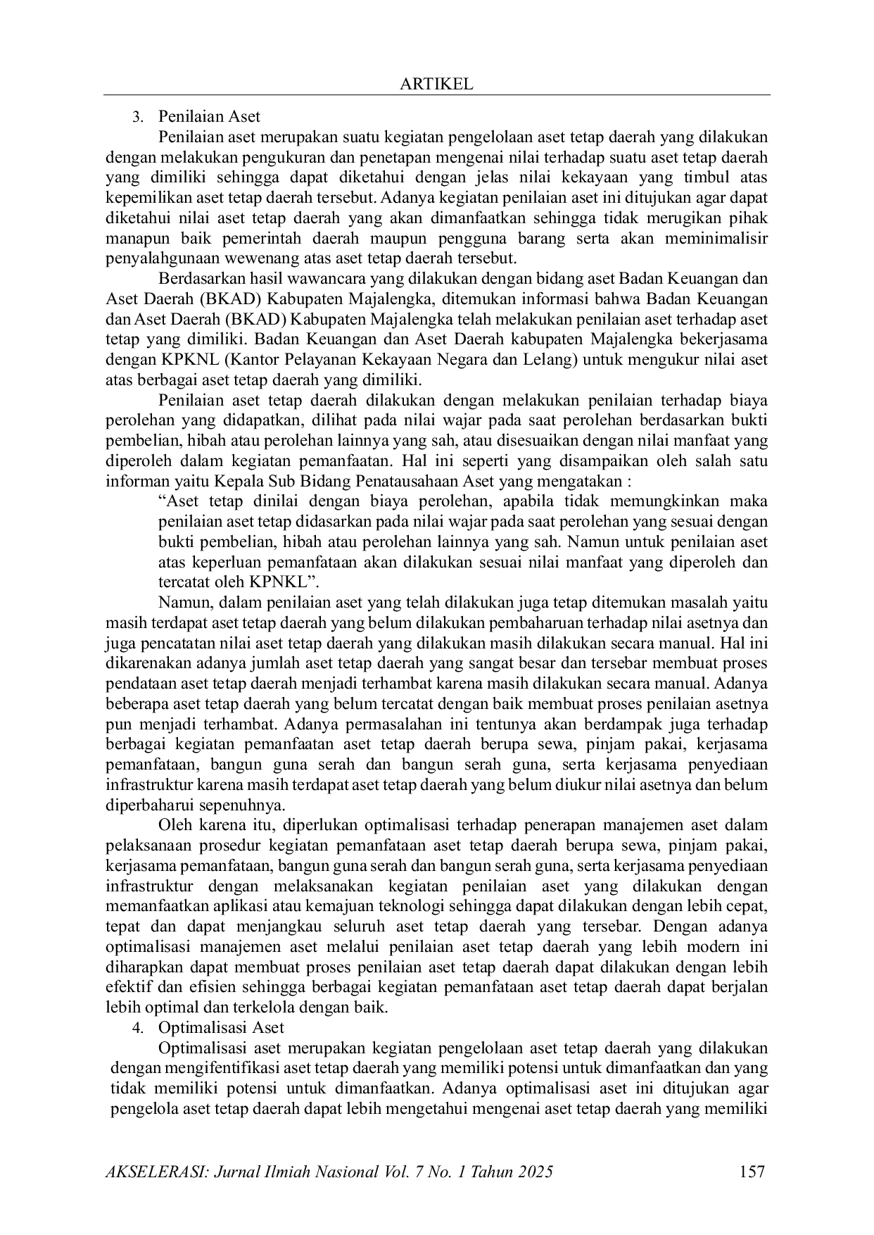 JURIS Model Manajemen Aset Pada Badan Keuangan Dan Aset Daerah Bkad Kabupaten Majalengka