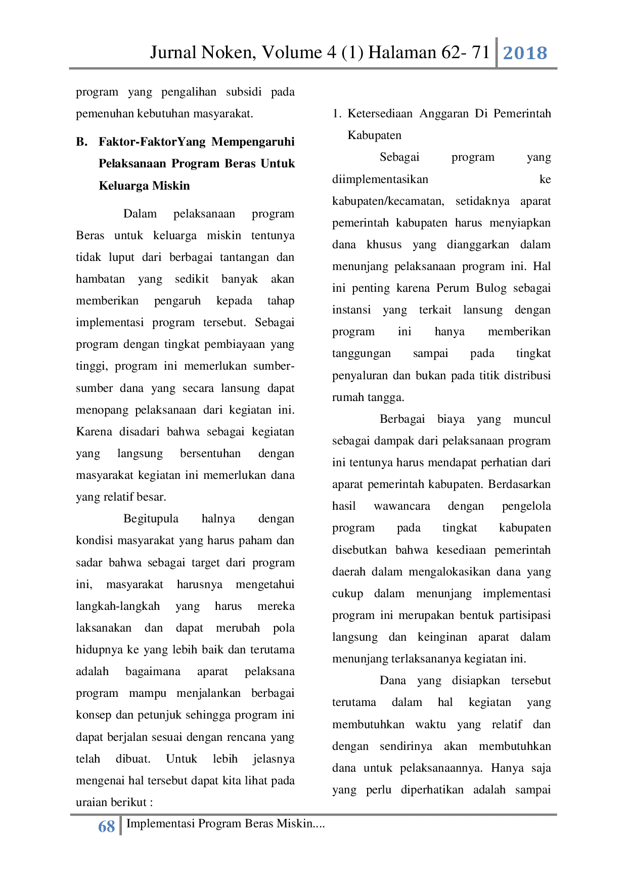 juris Implementasi Program Beras Miskin Pada Keluarga Miskin di Kelurahan Antang Kecamatan Manggala Kota Makassar