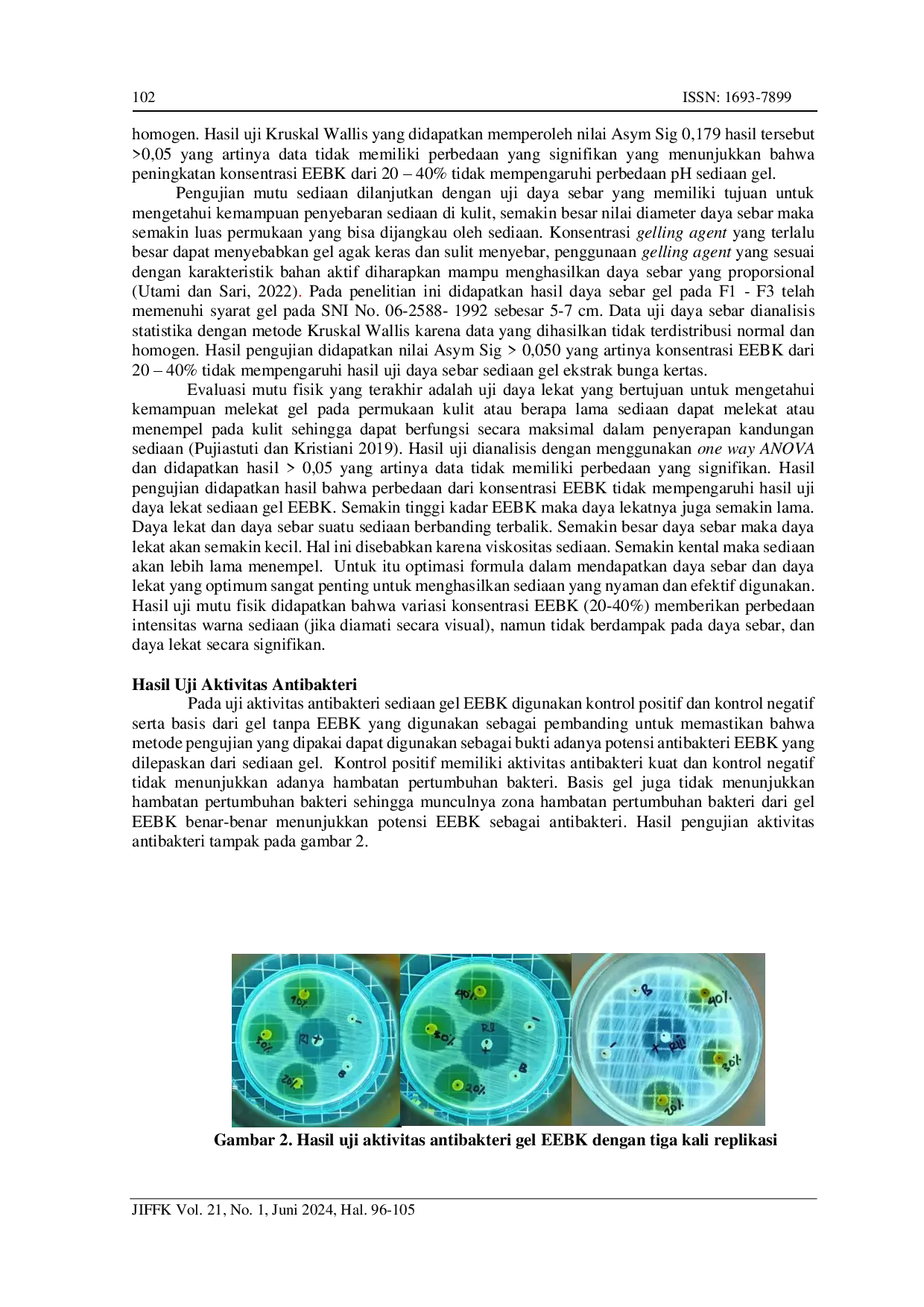 juris Uji Aktivitas Antibakteri Dan Antioxidan Gel Ekstrak Etanol Bunga Kertas Bougainvillea Glabra