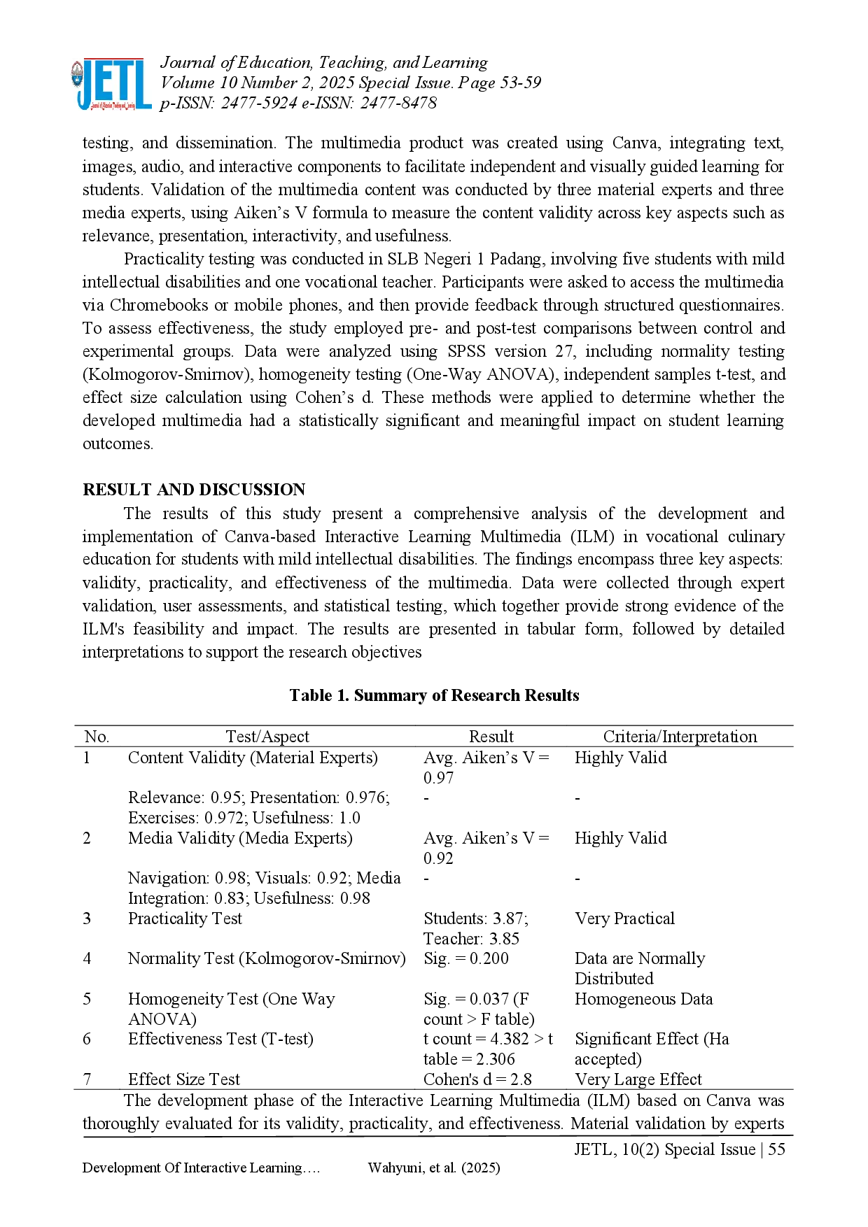 juris Development Of Interactive Learning Multimedia Based On Canva In Vocational Subject Of Culinary