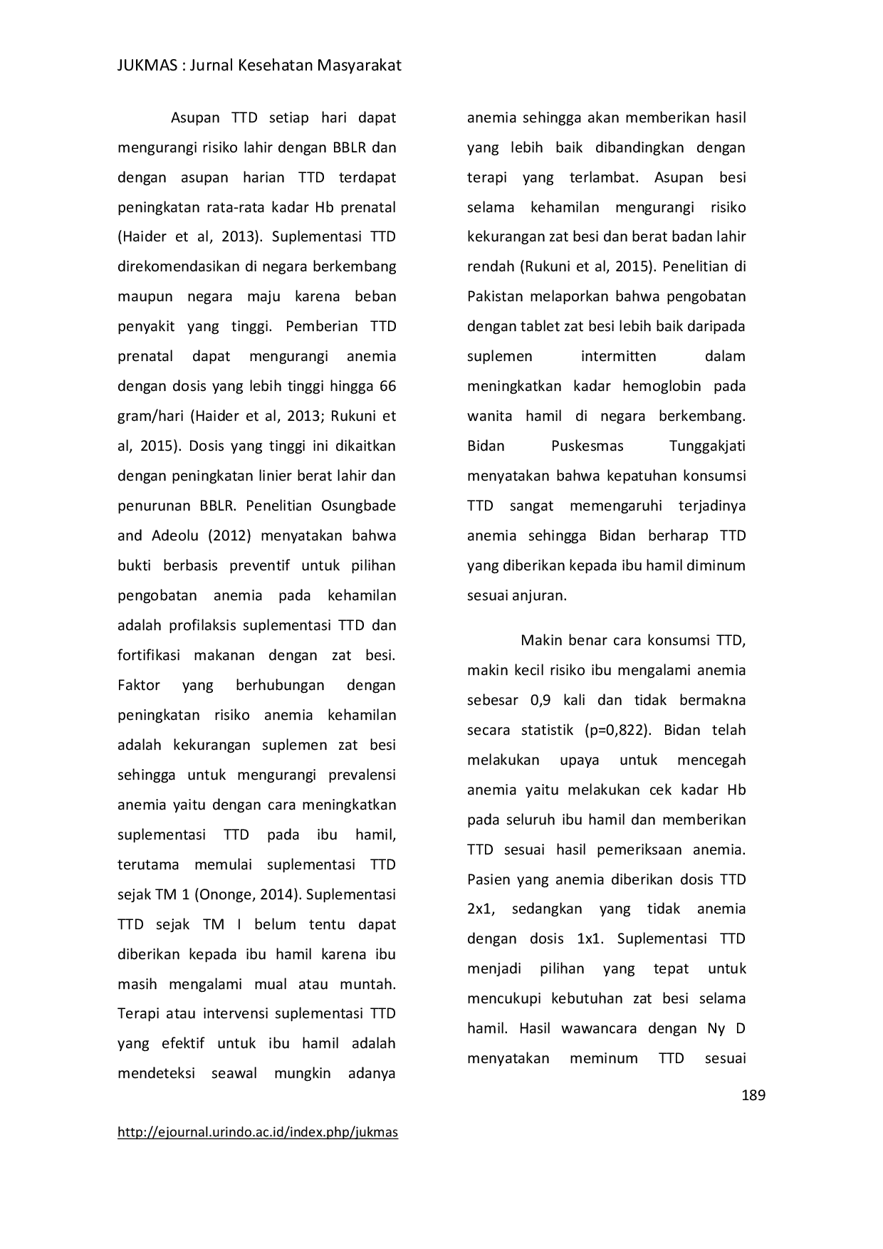 JURIS Determinan Kejadian Anemia Pada Ibu Hamil Di Puskesmas Tunggakjati Kecamatan Karawang Barat Tahun 2019