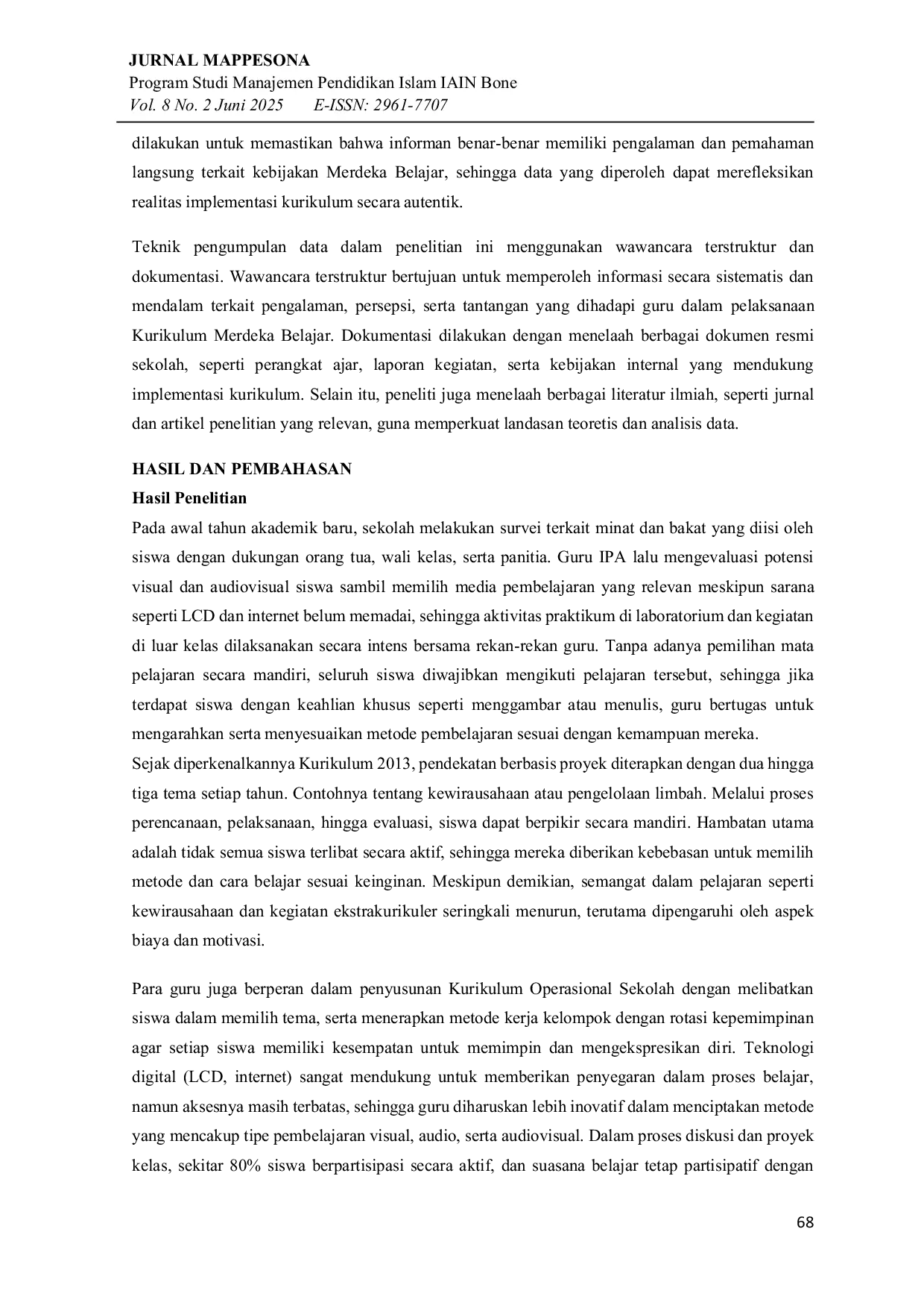 JURIS Analisis Program Merdeka Belajar dalam Meningkatkan Kualitas Pendidikan