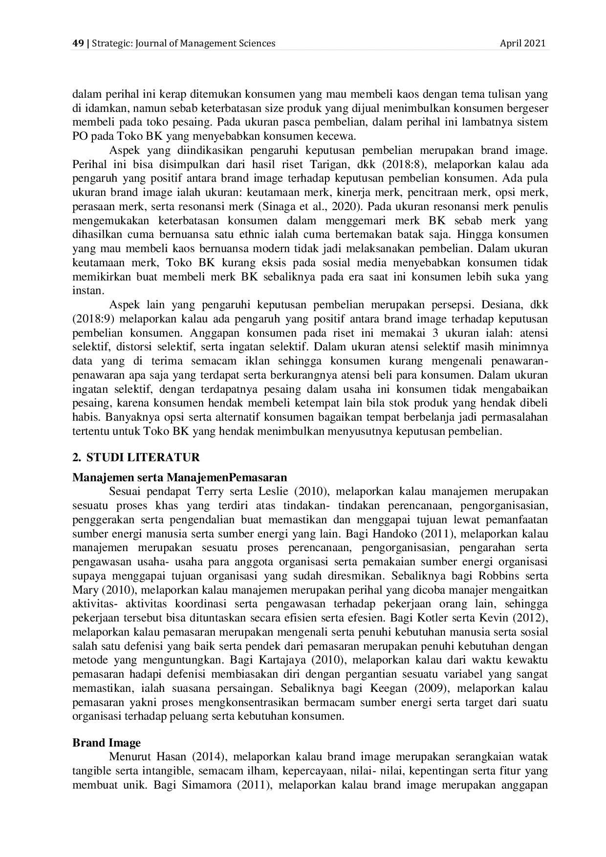 JURIS Pengaruh Brand Image Dan Persepsi Konsumen Terhadap Keputusan Pembelian Pada Toko BK Pematangsiantar