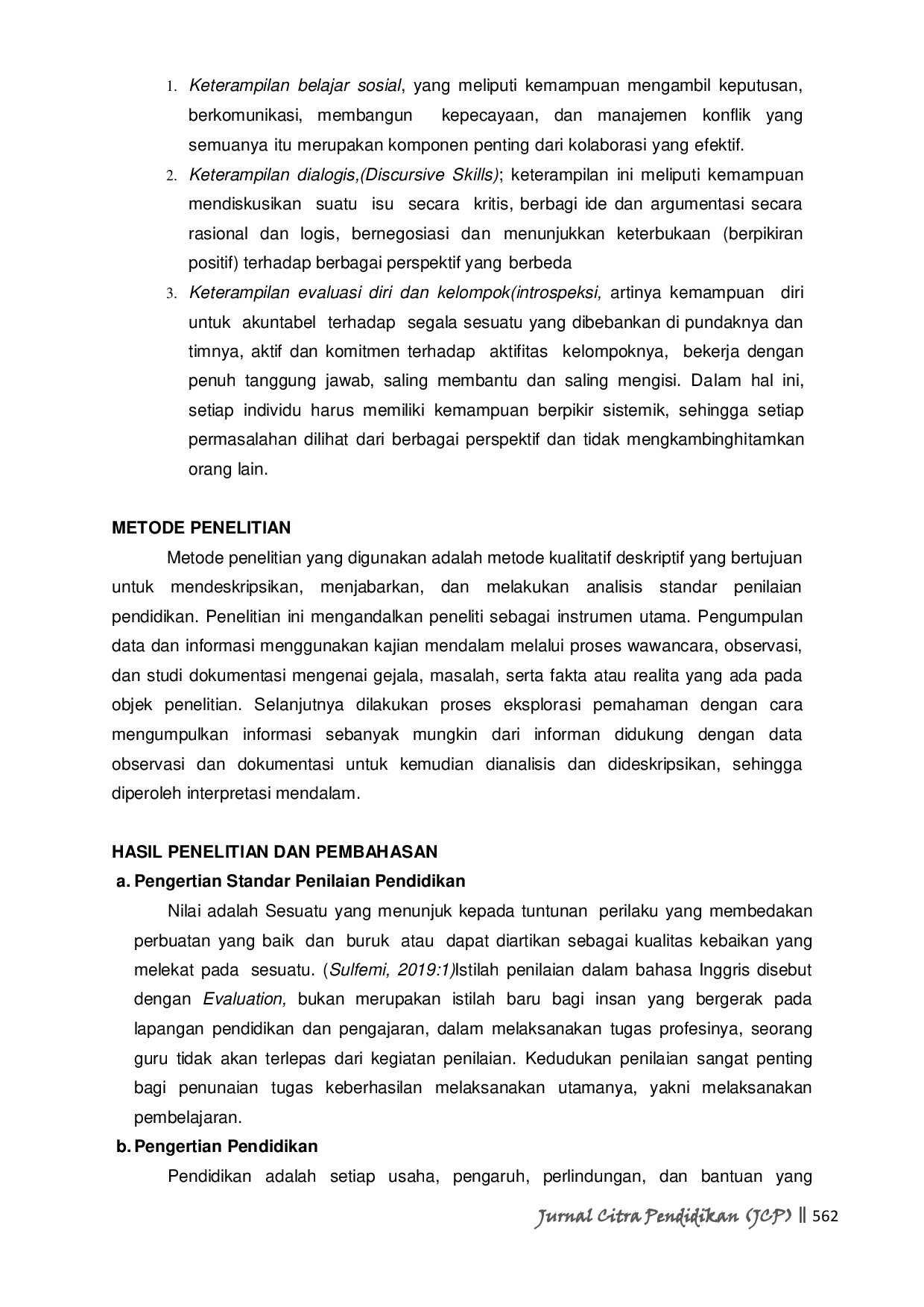 JURIS Standar Penilaian Pendidikan