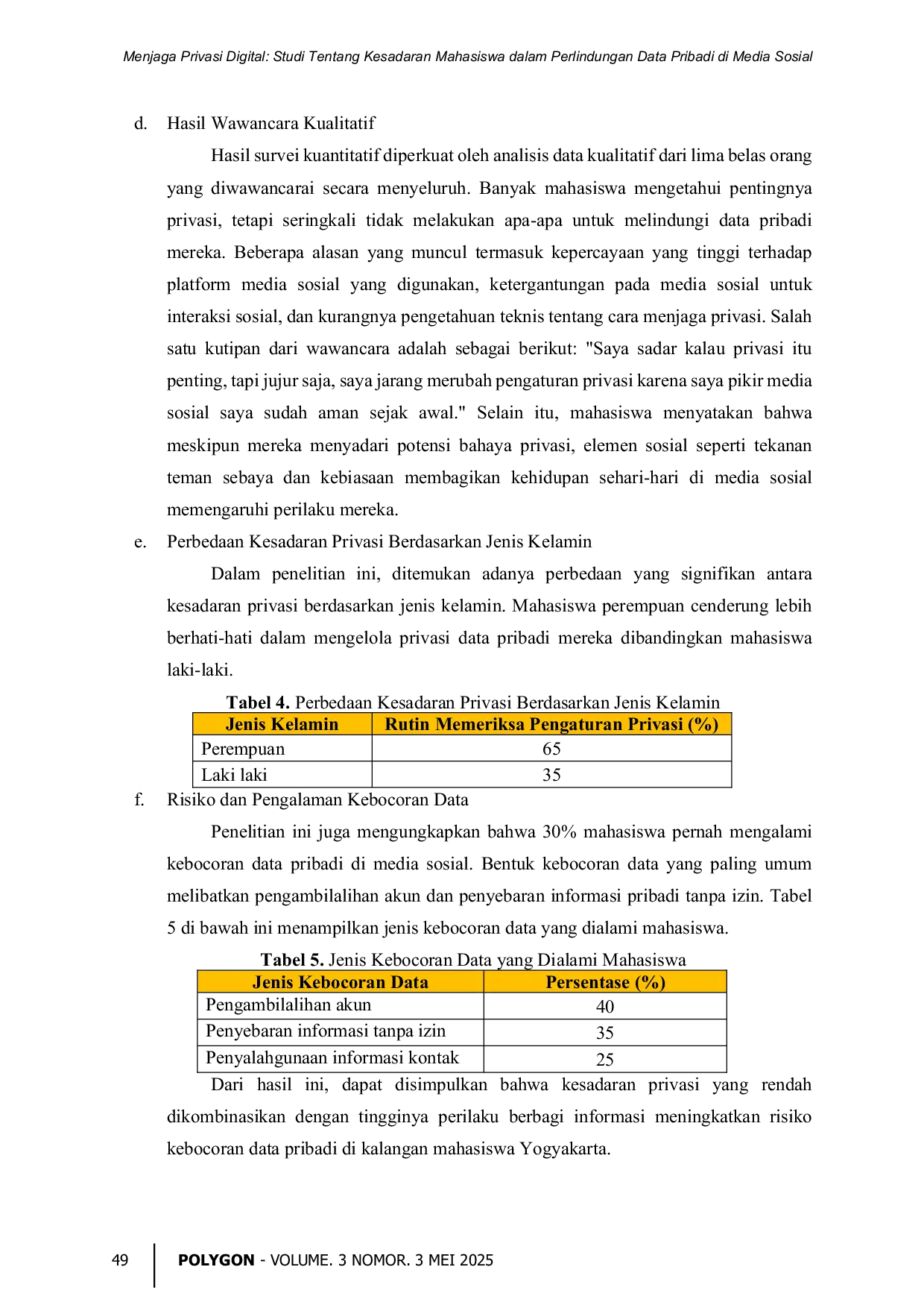 JURIS Menjaga Privasi Digital Studi Tentang Kesadaran Mahasiswa dalam Perlindungan Data Pribadi di Media Sosial
