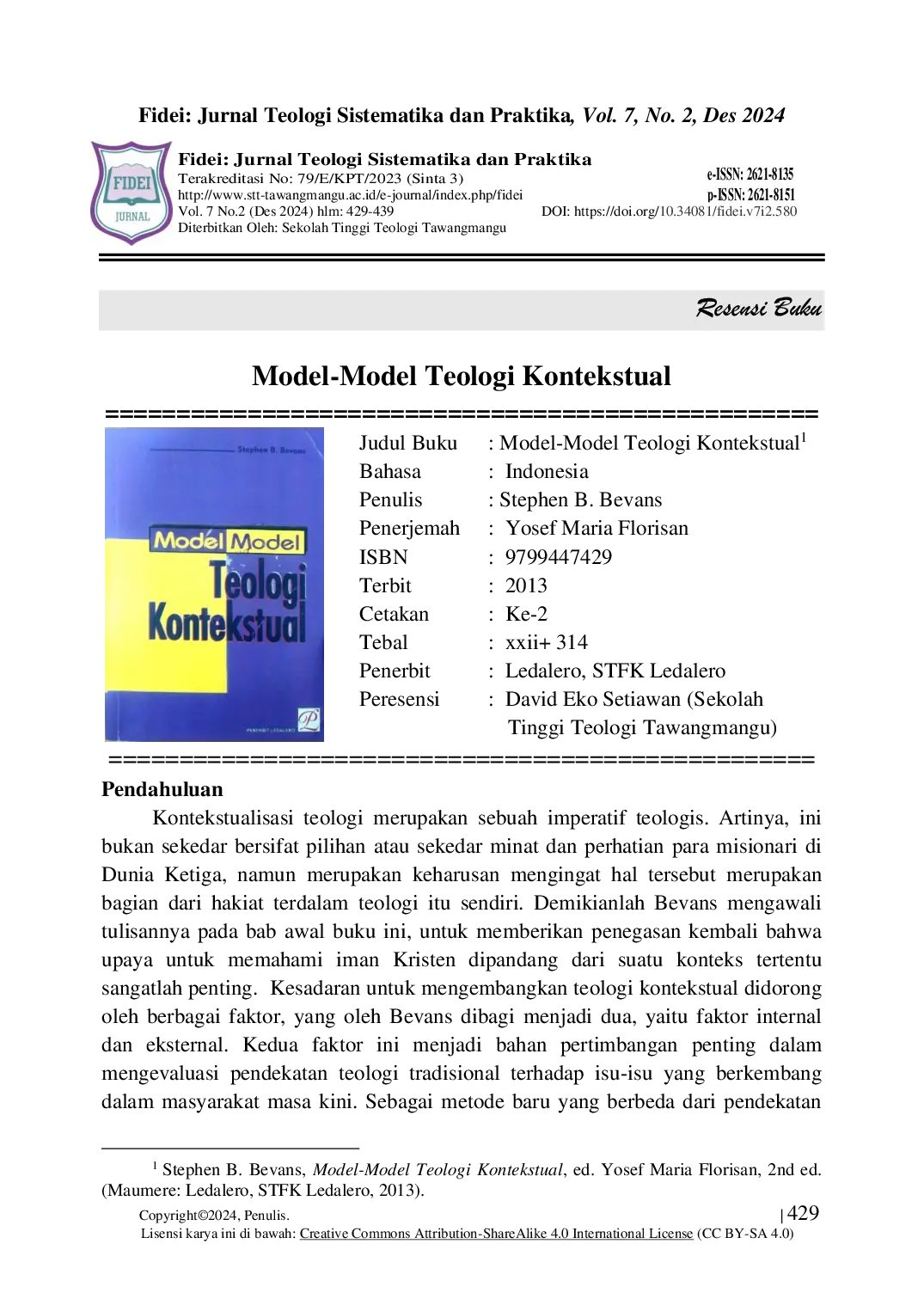 JURIS Model Model Teologi Kontekstual