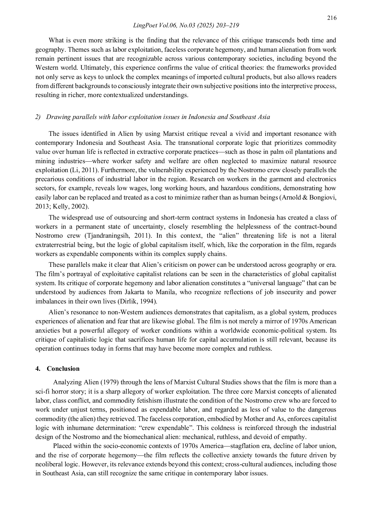 JURIS The Perfect Organism A Marxist Reading of Expendable Labor in Alien 1979