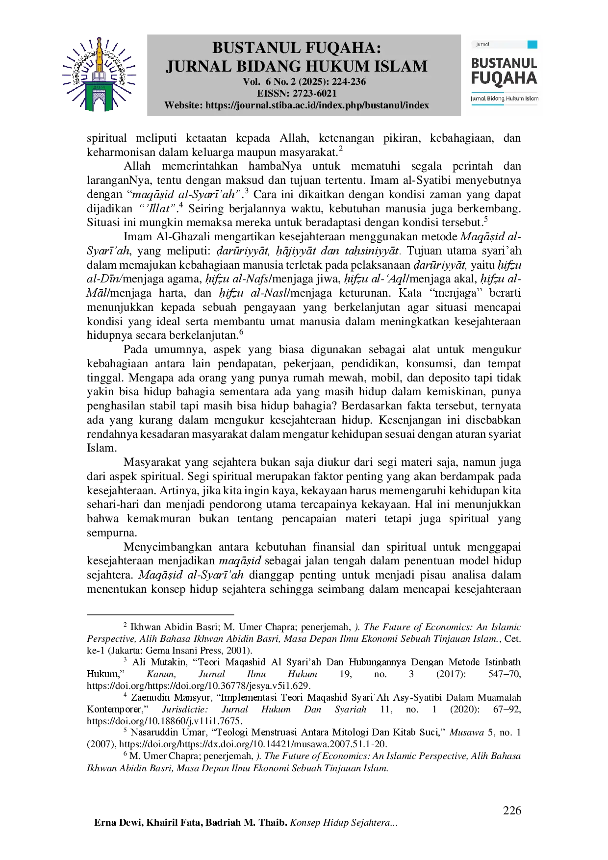 JURIS Konsep Hidup Sejahtera Menurut Quraisy Syihab Perspektif MaqAid al Syar ah The Concept of Prosperous Life According to Quraisy Syihab MaqAid al Syar ah Perspective