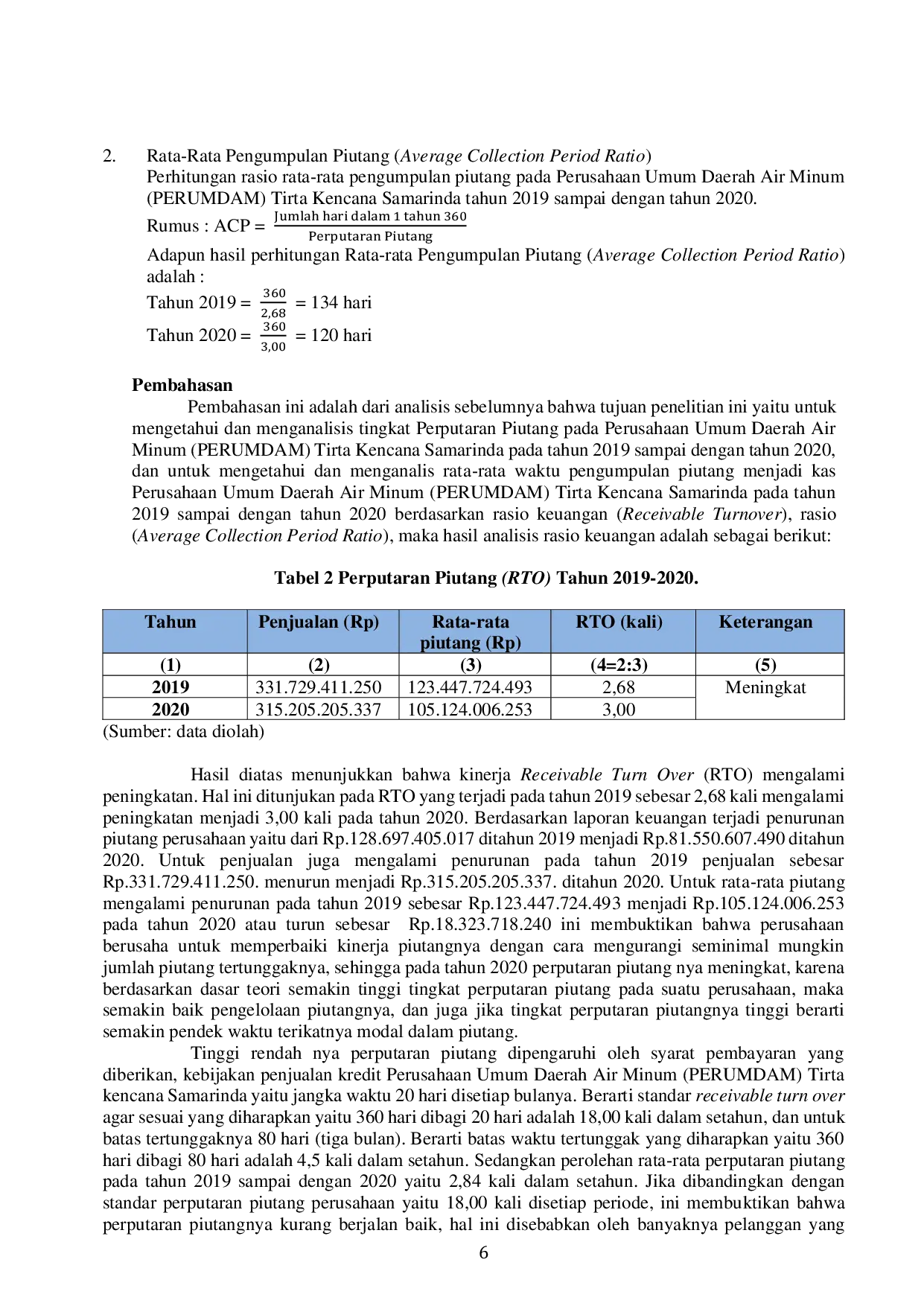 JURIS Analisis Efektivitas Penagihan Piutang Di PERUMDAM Tirta Kencana Samarinda