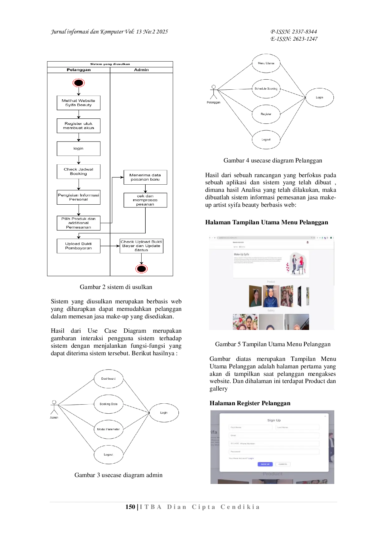 JURIS Perancangan Sistem Pemesanan Jasa Make Up Artist Syfa Beauty Berbasis Web