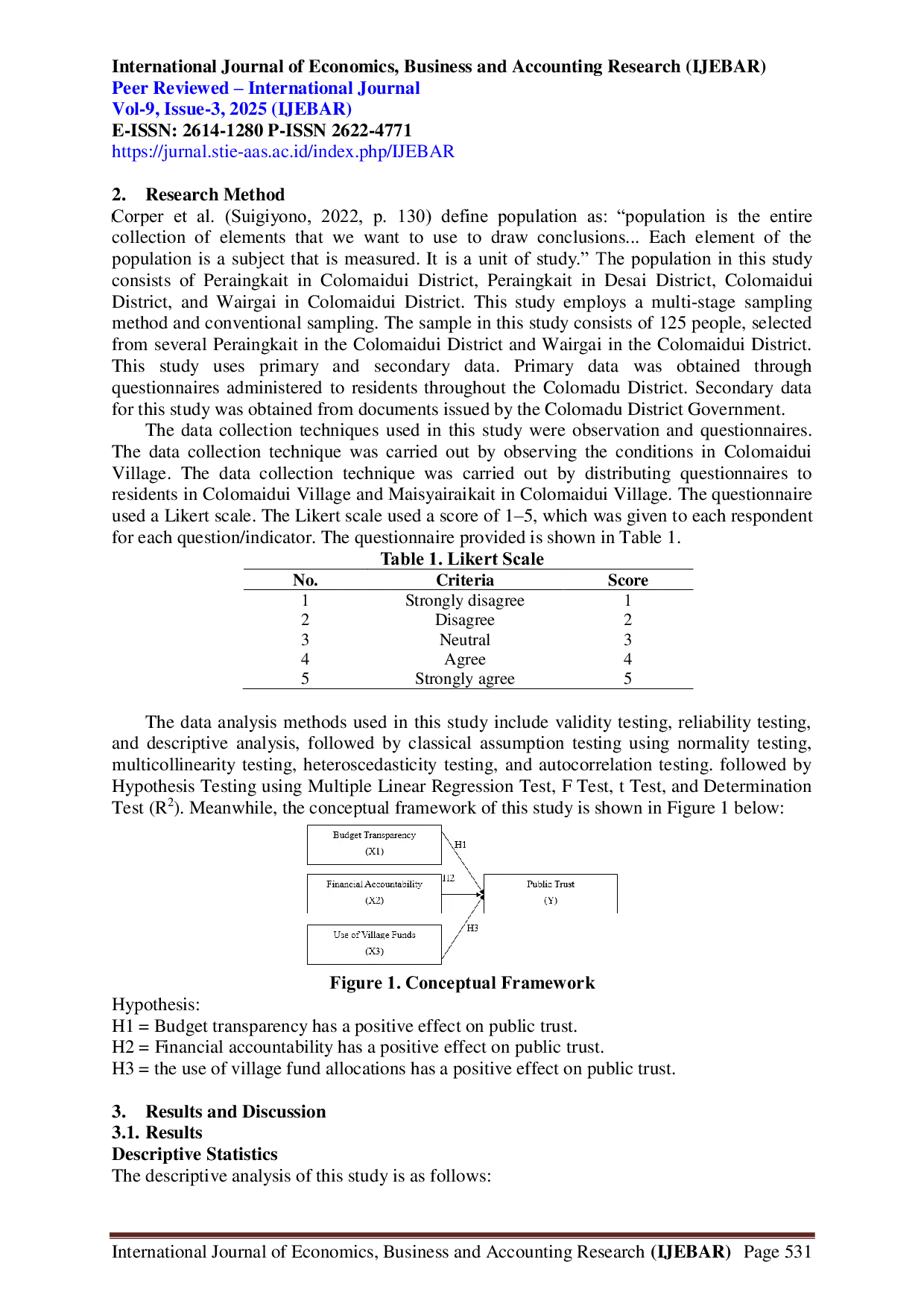 JURIS THE EFFECT OF BUDGET TRANSPARENCY FINANCIAL ACCOUNTABILITY AND THE USE OF VILLAGE FUND ALLOCATIONS ON PUBLIC TRUST IN COLOMADU DISTRICT KARANGANYAR REGENCY CENTRAL JAVA