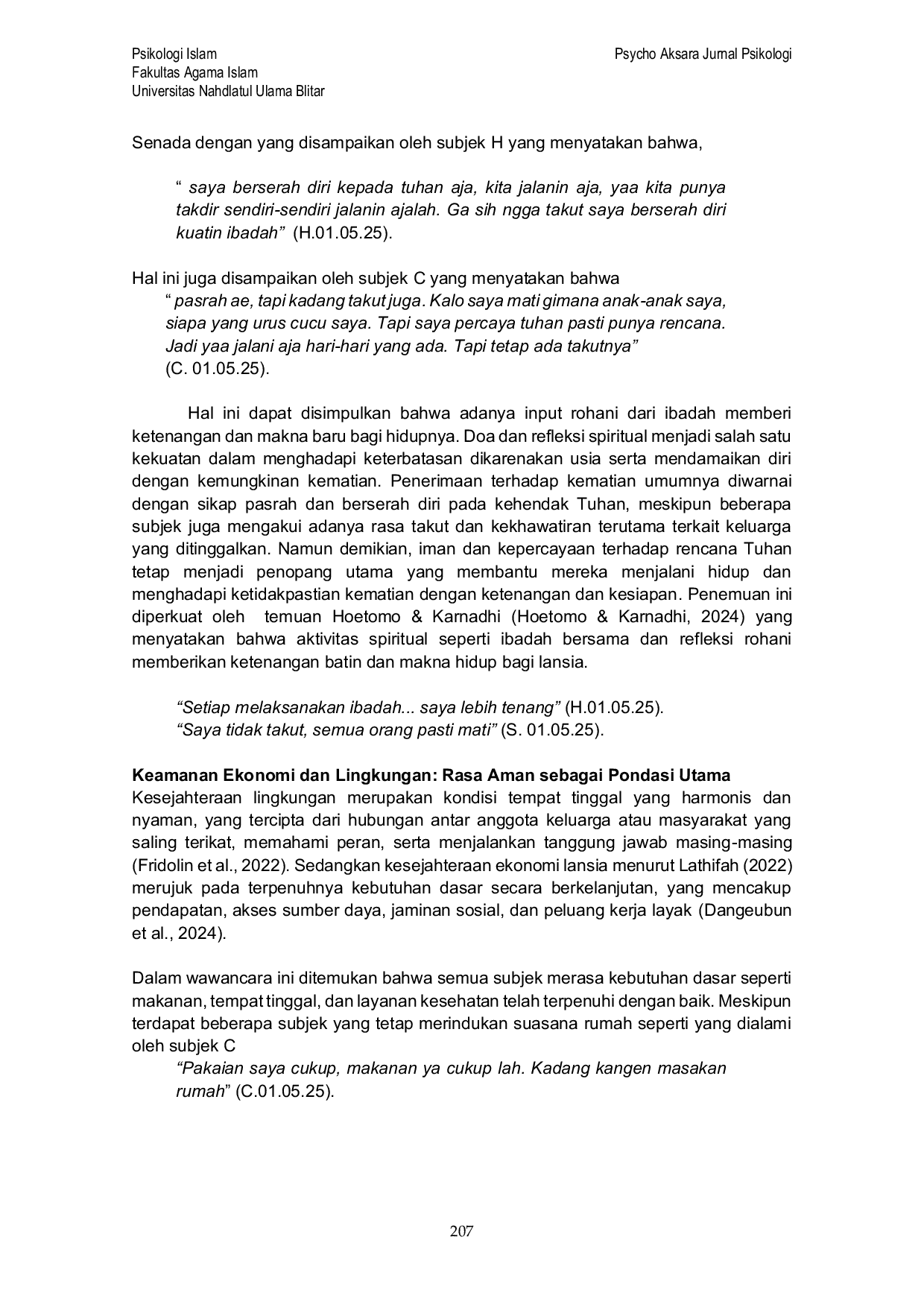 JURIS Studi Kasus Fenomenologi Succesfull Aging Lansia di Panti Werdha Elim