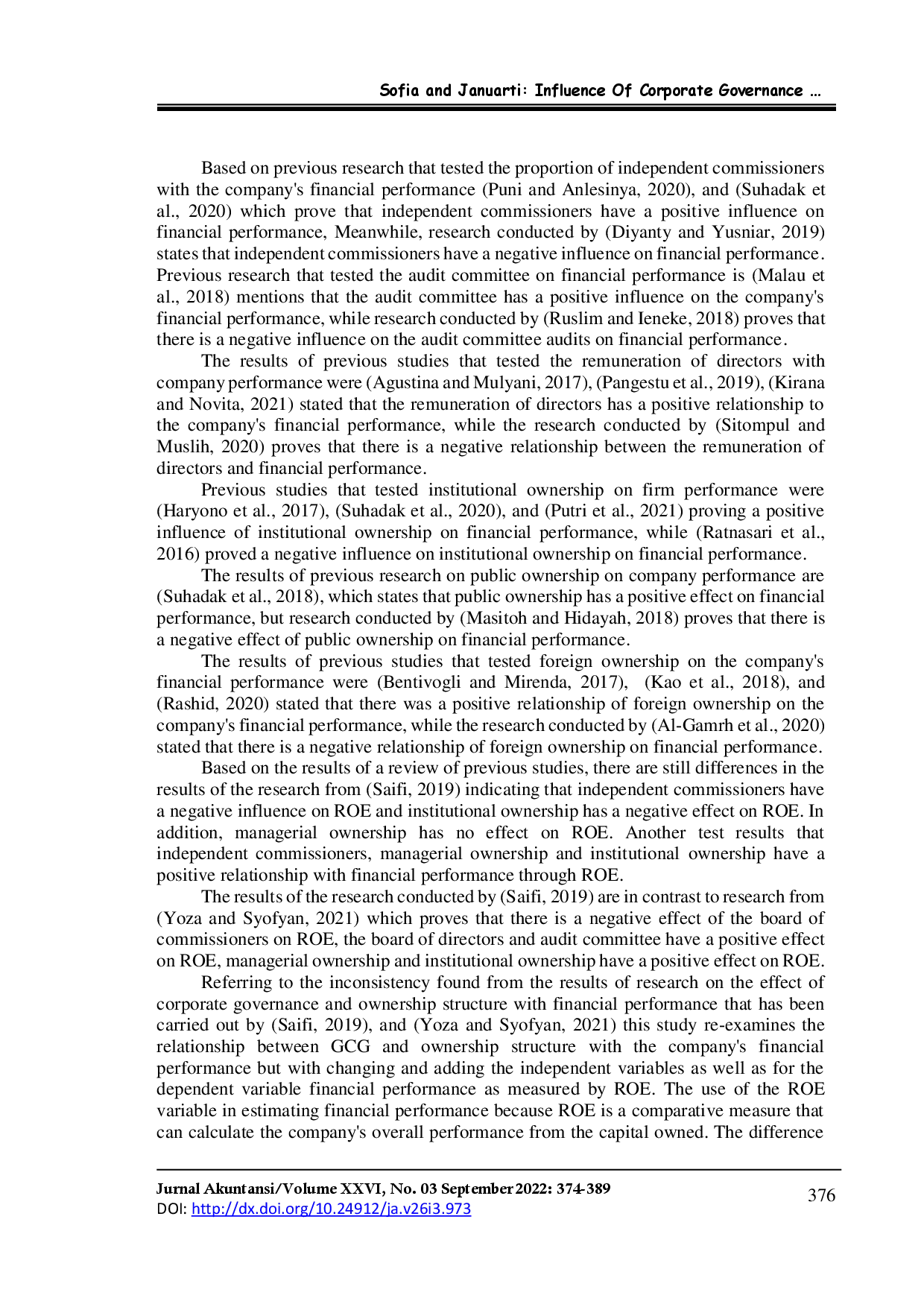 juris Influence Of Corporate Governance On Financial Performance Of Companies
