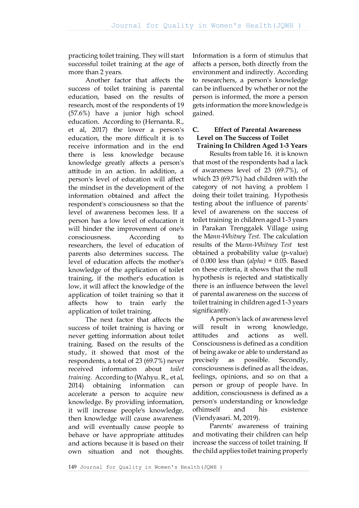 JURIS Analisis Kesadaran Orang Tua Terhadap Keberhasilan Toilet Training Pada Anak Usia 1 3 Tahun