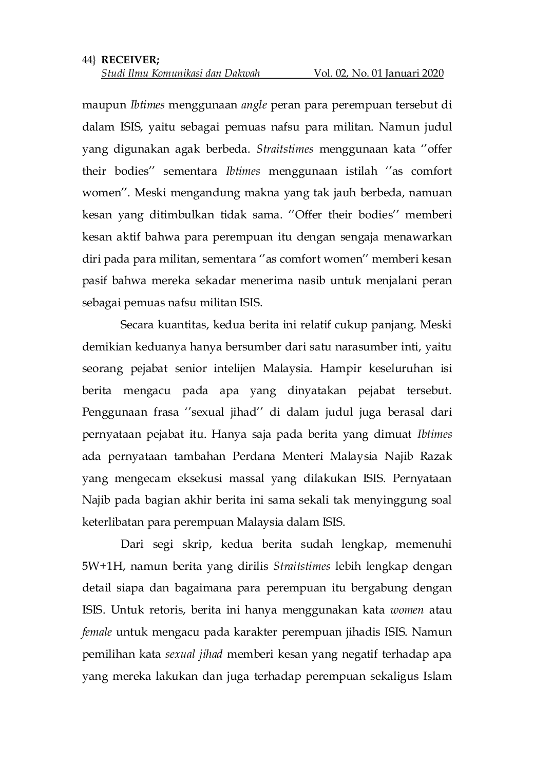 JURIS Representasi Perempuan Jihadis ISIS di Media Massa