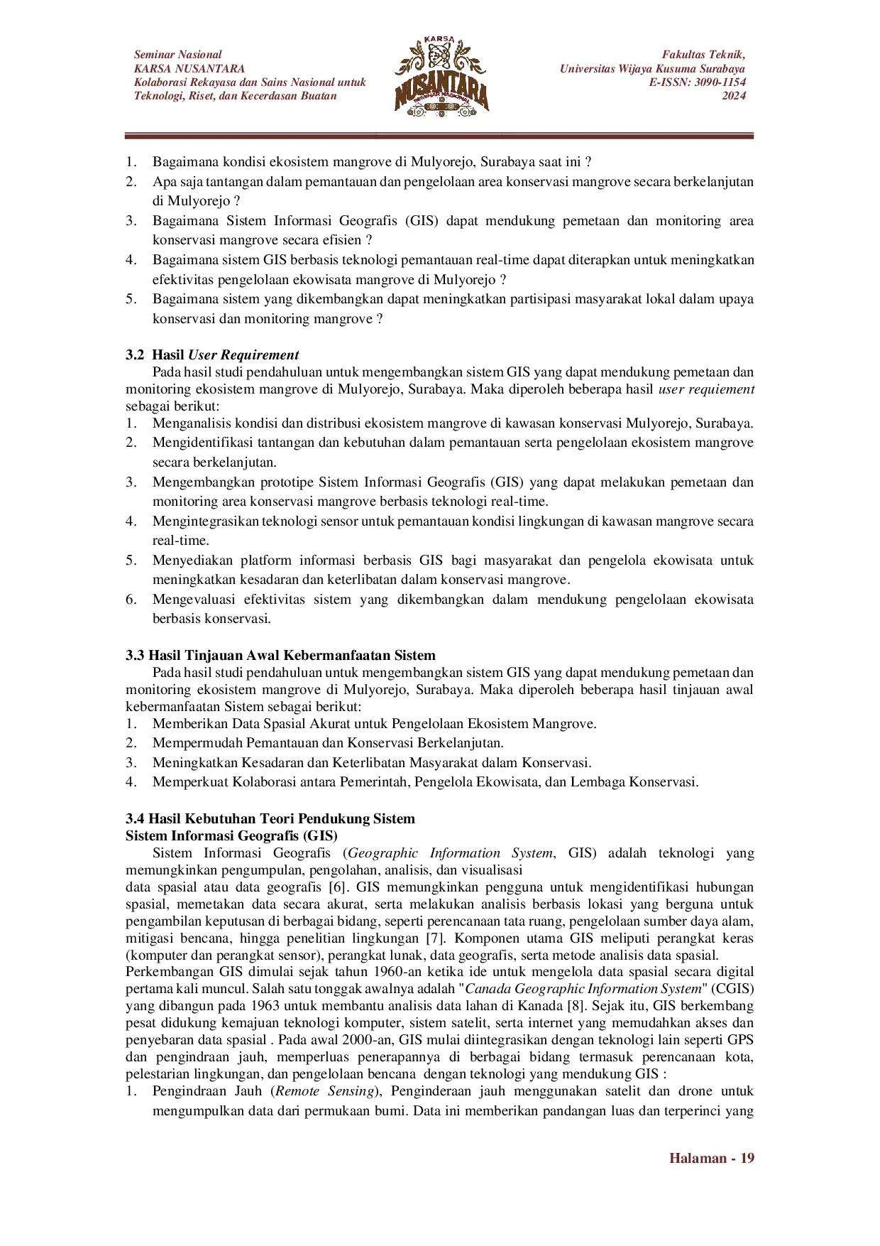 JURIS Studi Kelayakan Pengembangan Sistem Informasi Geografis Area Ekowisata Mangrove Surabaya