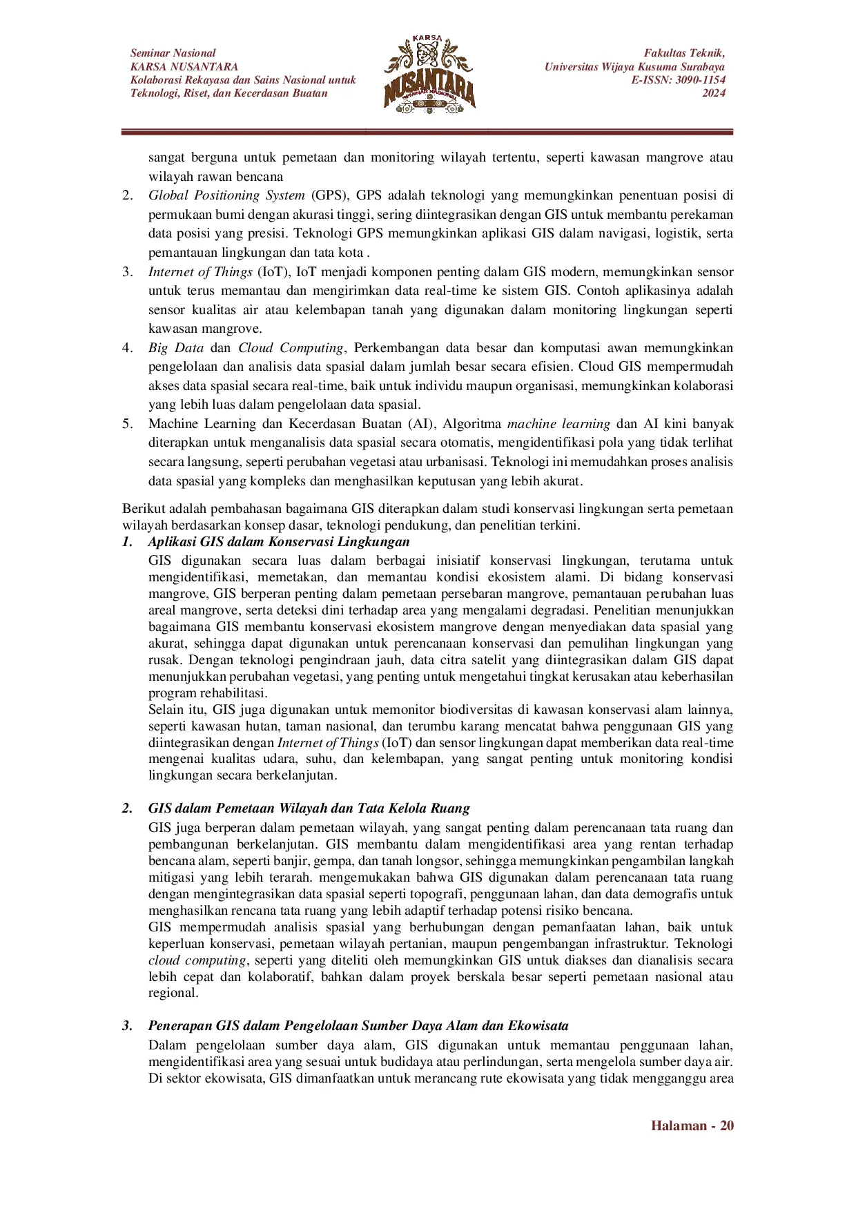 JURIS Studi Kelayakan Pengembangan Sistem Informasi Geografis Area Ekowisata Mangrove Surabaya