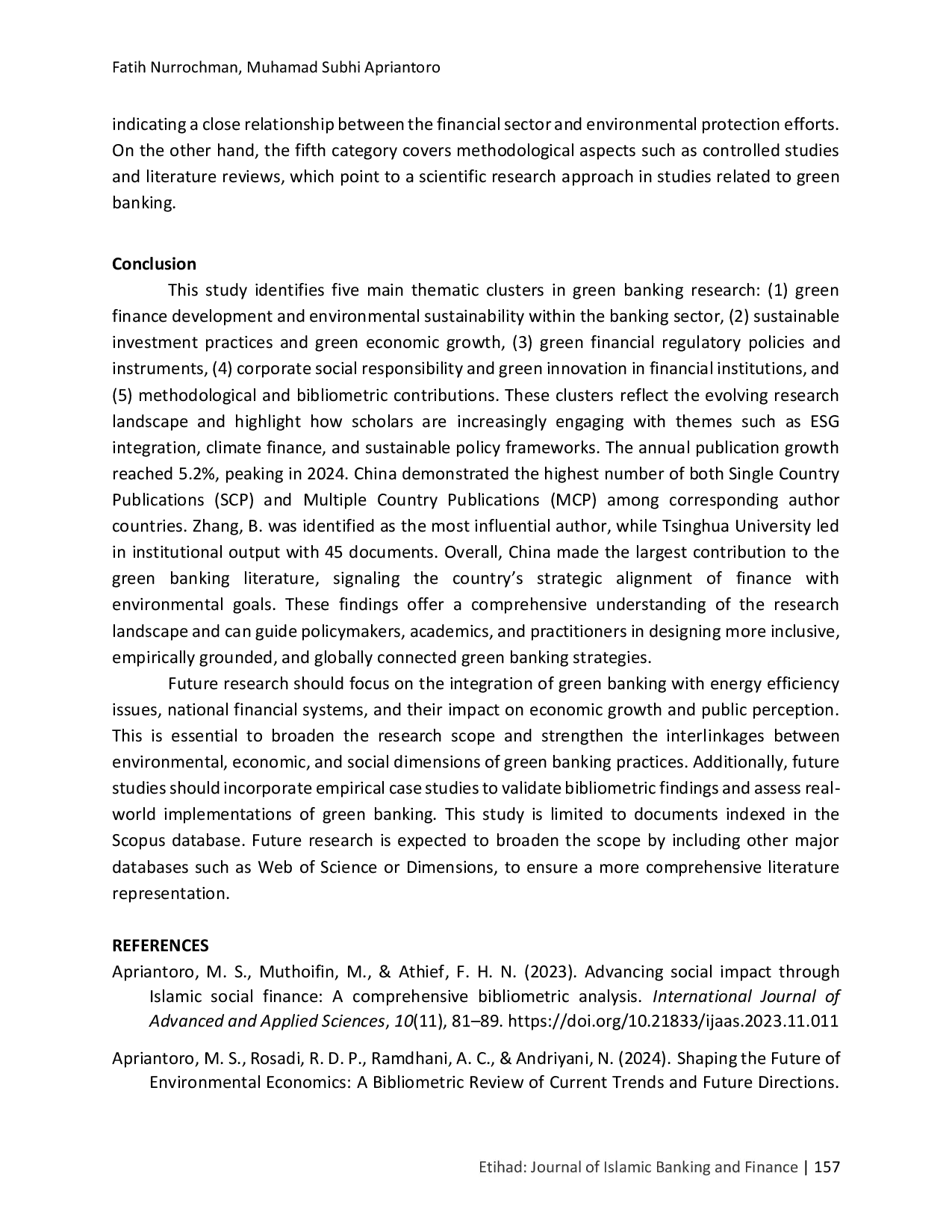 JURIS Green Banking A Bibliometric Analysis of Research Trends Collaboration and Future Opportunities