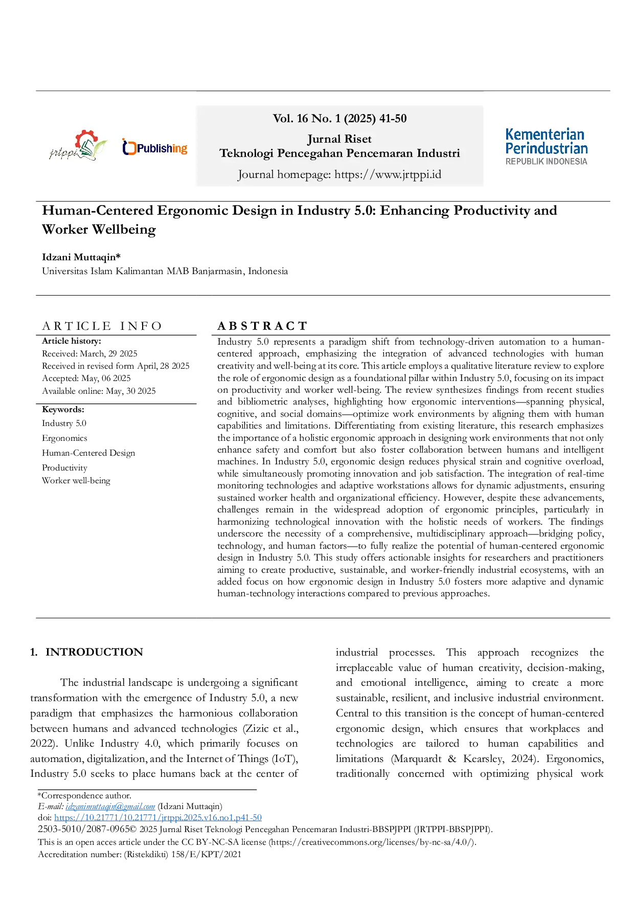 JURIS Human Centered Ergonomic Design in Industry 5 0 Enhancing Productivity and Worker Wellbeing