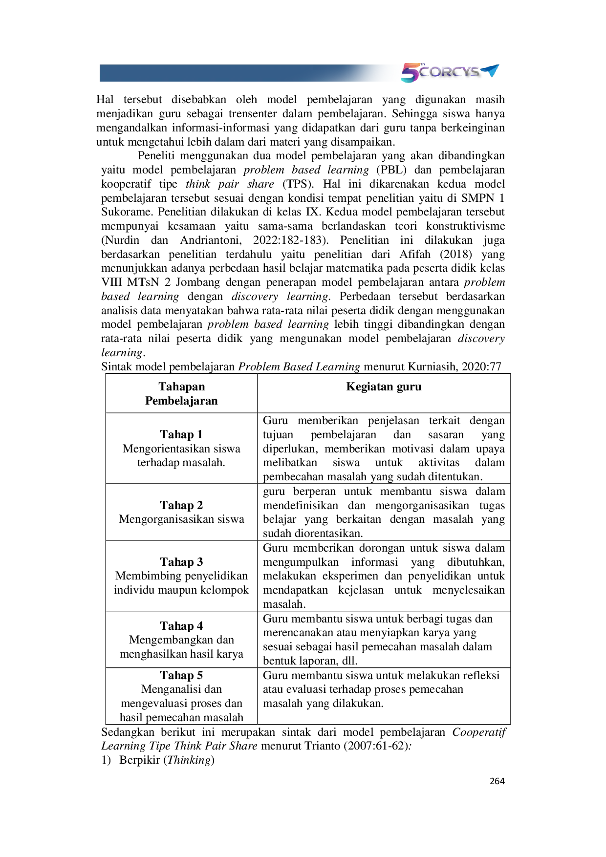 JURIS Perbedaan Hasil Belajar Matematika Siswa Melalui Penerapan Model Pembelajaran PBL dan Kooperatif Tipe TPS