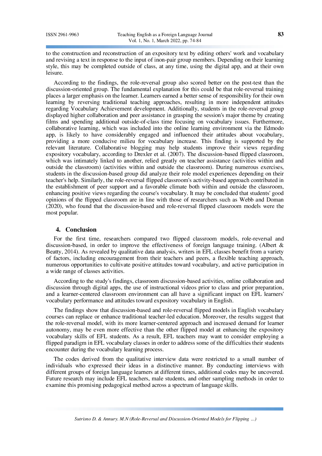 JURIS Role reversal and discussion oriented models for flipping digital vocabulary achievement in English classrooms for Electronic Engineering learners