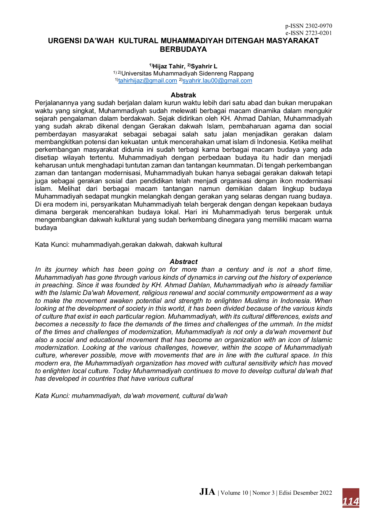 JURIS Urgensi Da wah Kultural Muhammadiyah DitenGAH Masyarakat Berbudaya