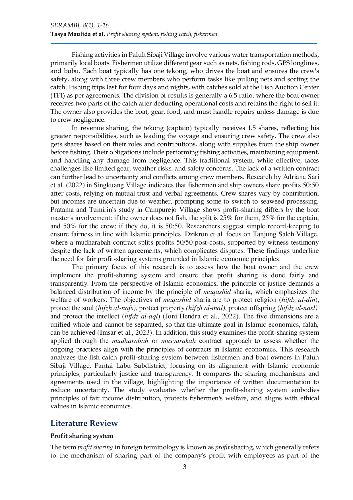 JURIS Fishing group catch sharing system An Islamic perspective