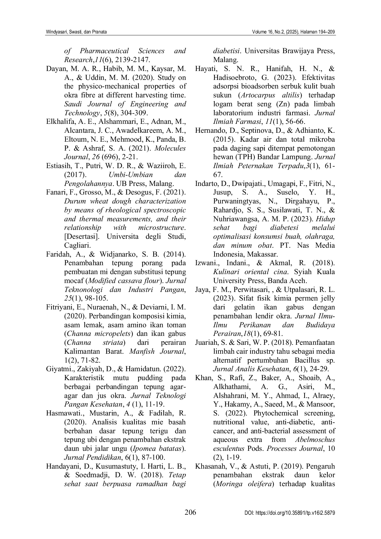 JURIS Kualitas mie basah dengan substitusi tepung sukun dan gel okra sebagai pengikat The quality of wet noodles with breadfruit flour and okra gel substitution as a binder