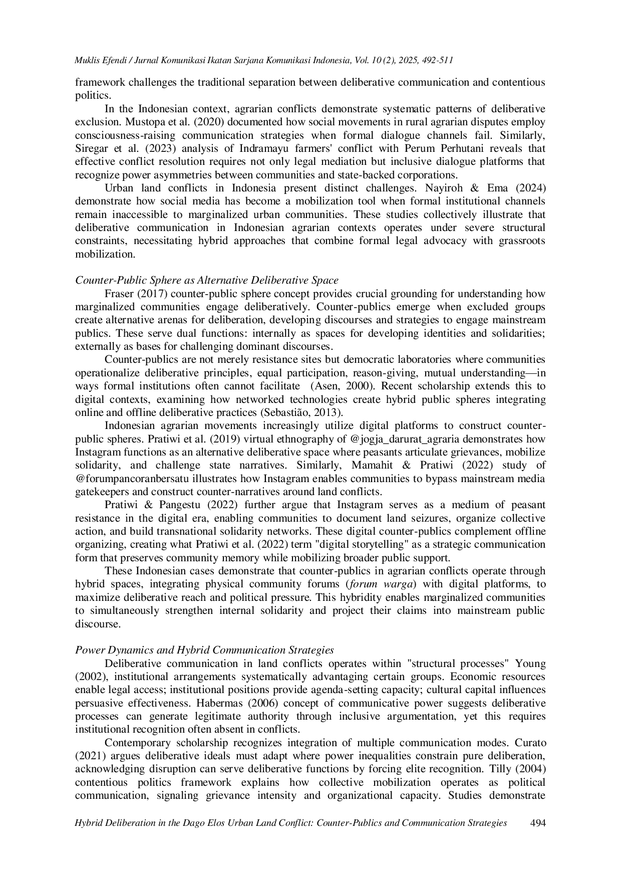 JURIS Hybrid Deliberation in the Dago Elos Urban Land Conflict Counter Publics and Communication Strategies