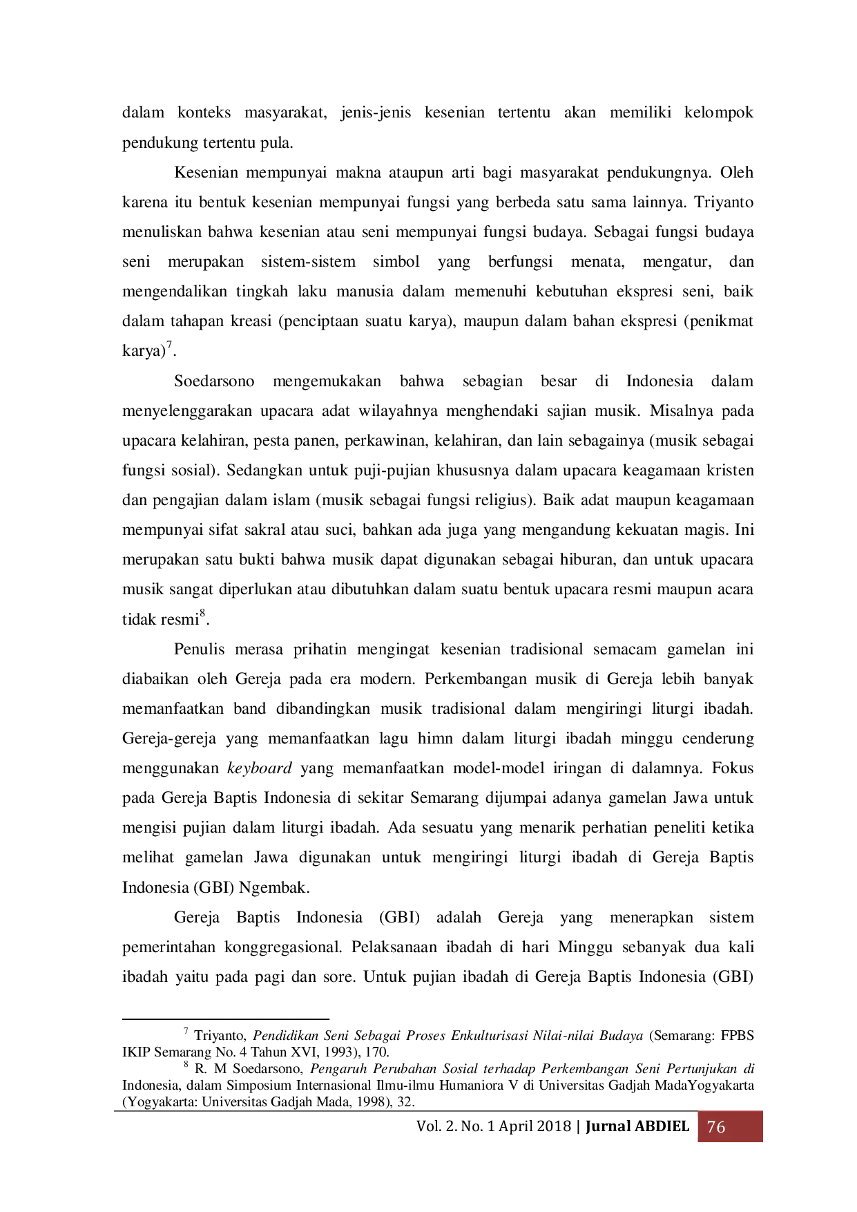 JURIS Bentuk Komposisi Musik Gamelan dan Refleksi Teologis atas Ku Suka Mengabarkan