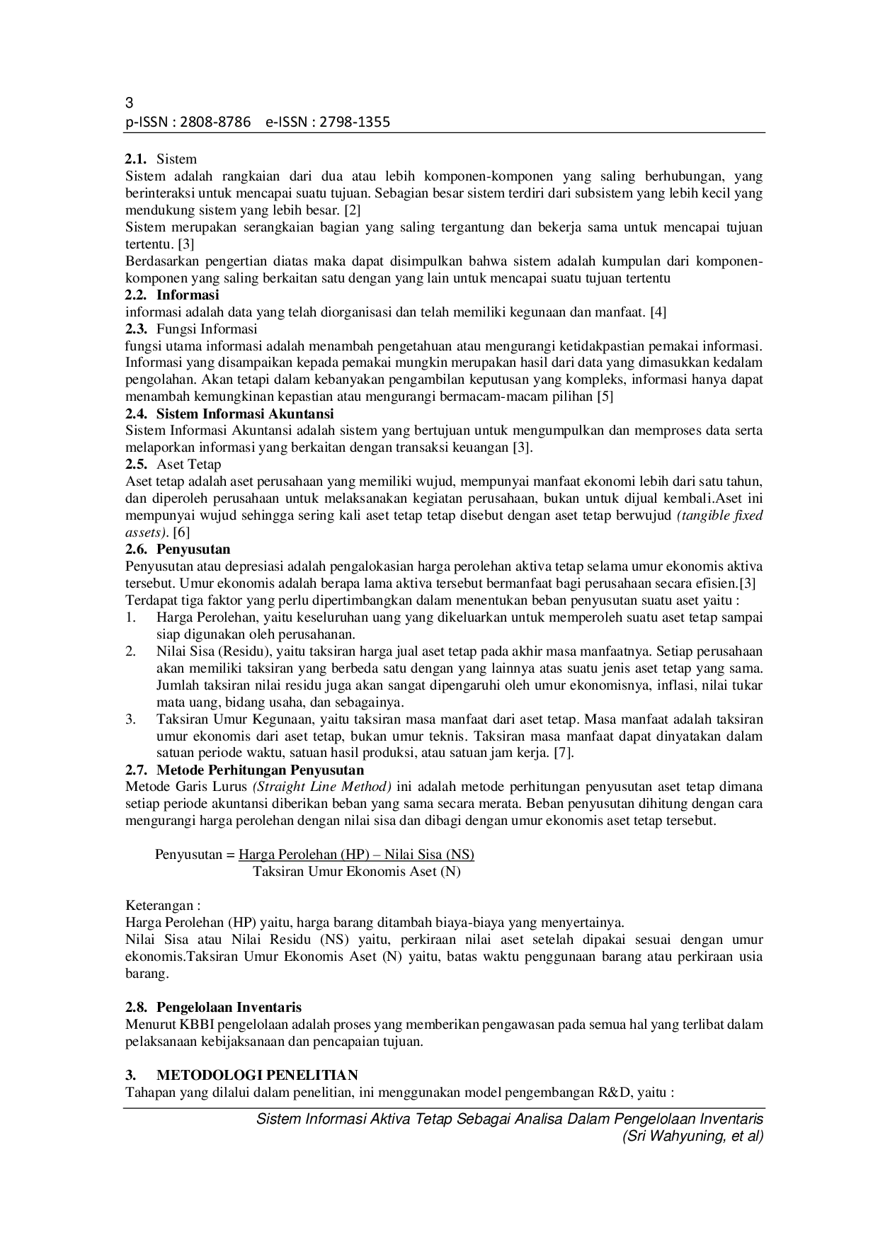 JURIS Sistem Informasi Aktiva Tetap Sebagai Analisa Dalam Pengelolaan Inventaris