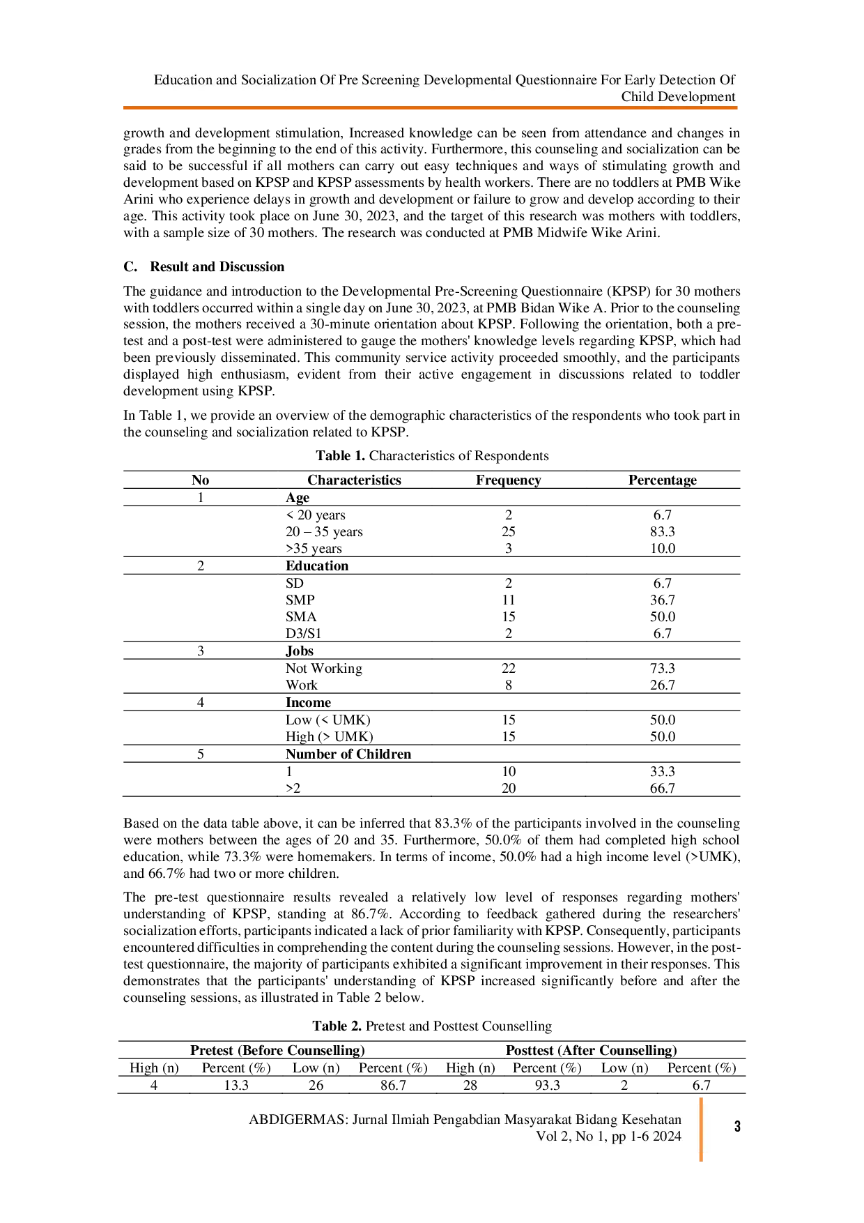 juris Education and Socialization of PreAcScreening Developmental Questionnaire for Early Detection of Child Development