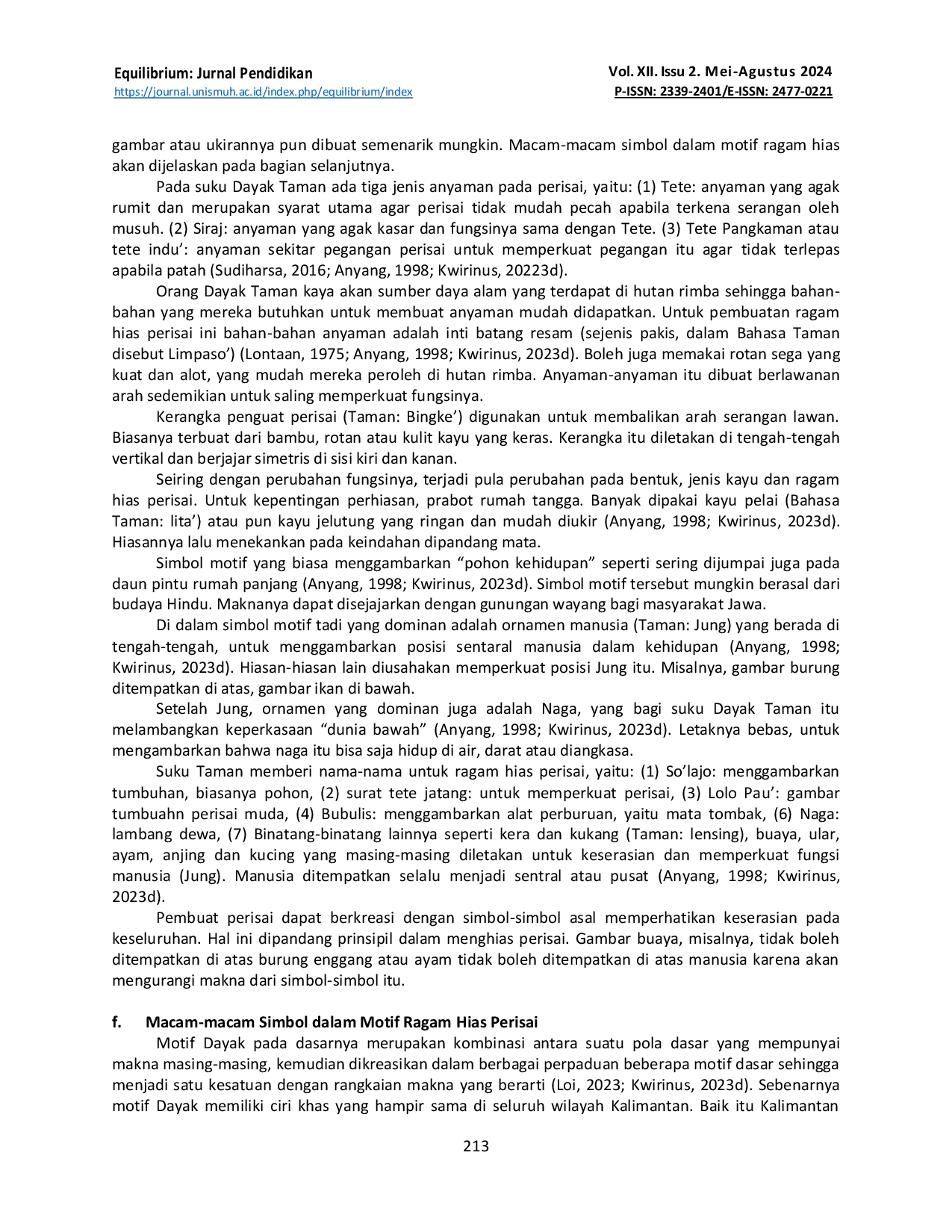 JURIS Simbol Dalam Motif Ragam Hias Perisai Pada Suku Dayak Taman