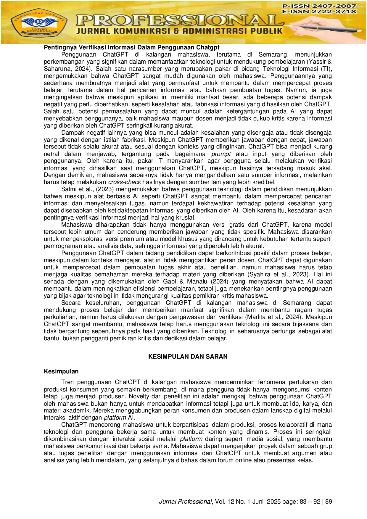 JURIS Human Machine Communication dalam Interaksi Penggunaan AI