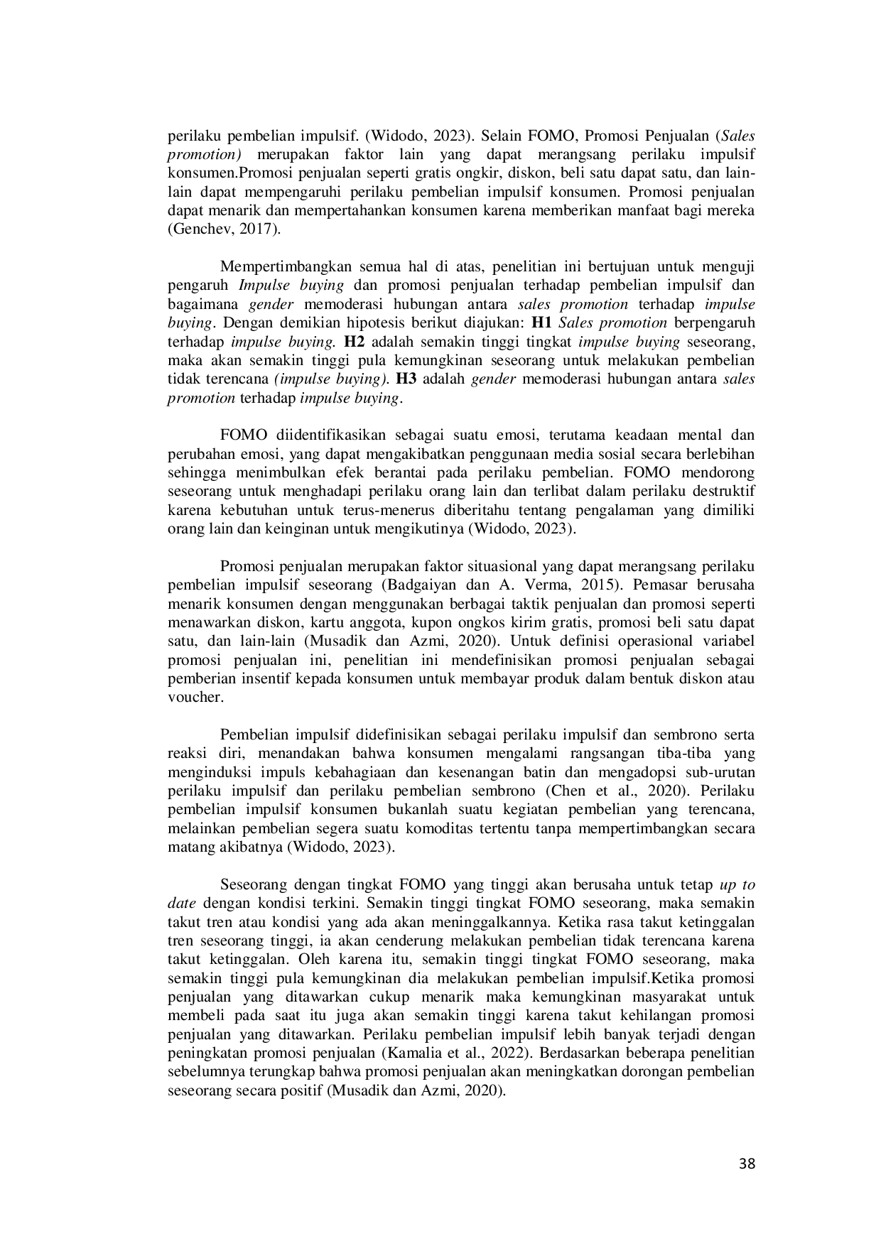 JURIS Pengaruh Fomo Dan Sales Promotion Terhadap Impulse Buying Dengan Gender Sebagai Variabel Moderasi