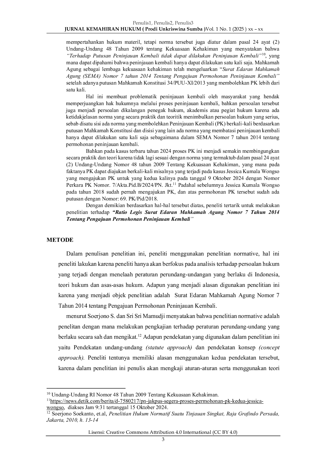 JURIS Ratio Legis Surat Edaran Mahkamah Agung Nomor 07 Tahun 2014 Tentang Pengajuan Permohonan Peninjauan Kembali Dalam Perkara Pidana