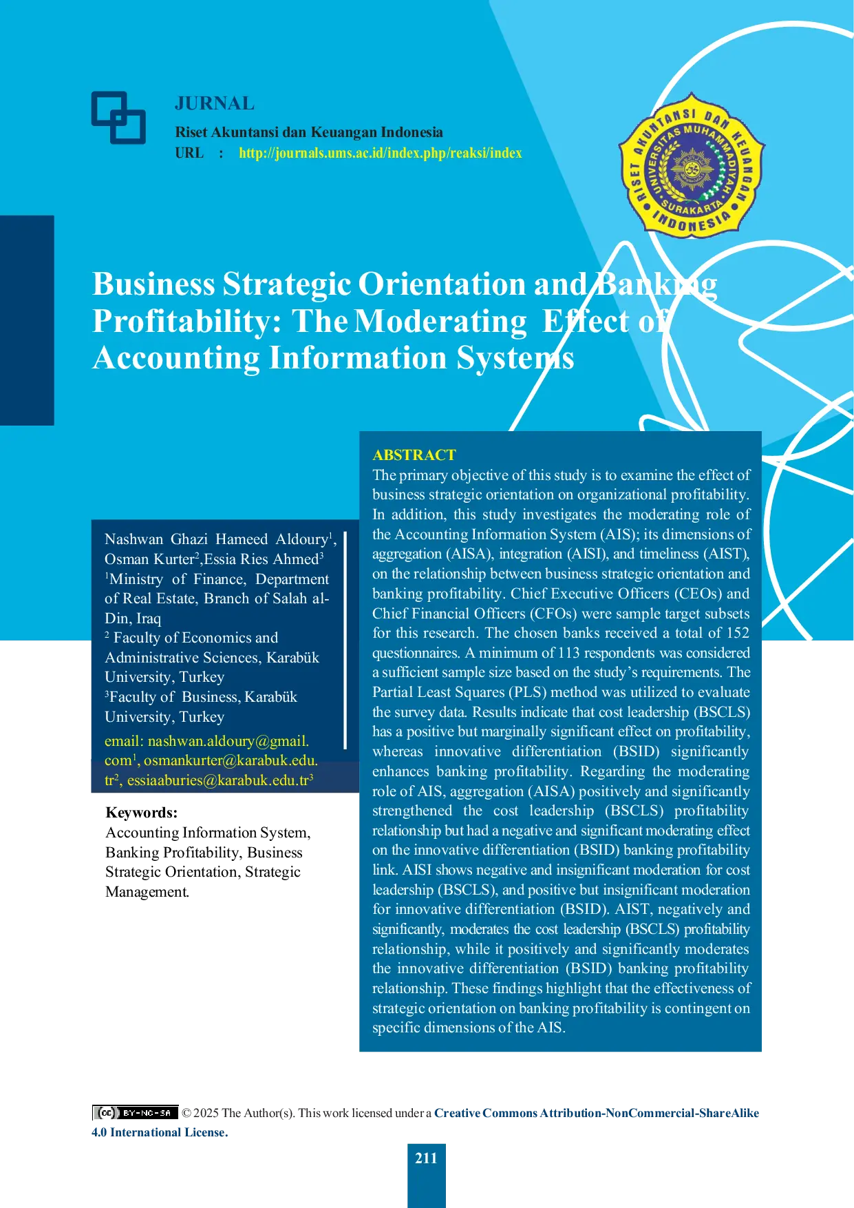 JURIS Business Strategic Orientation and Banking Profitability The Moderating Effect of Accounting Information Systems