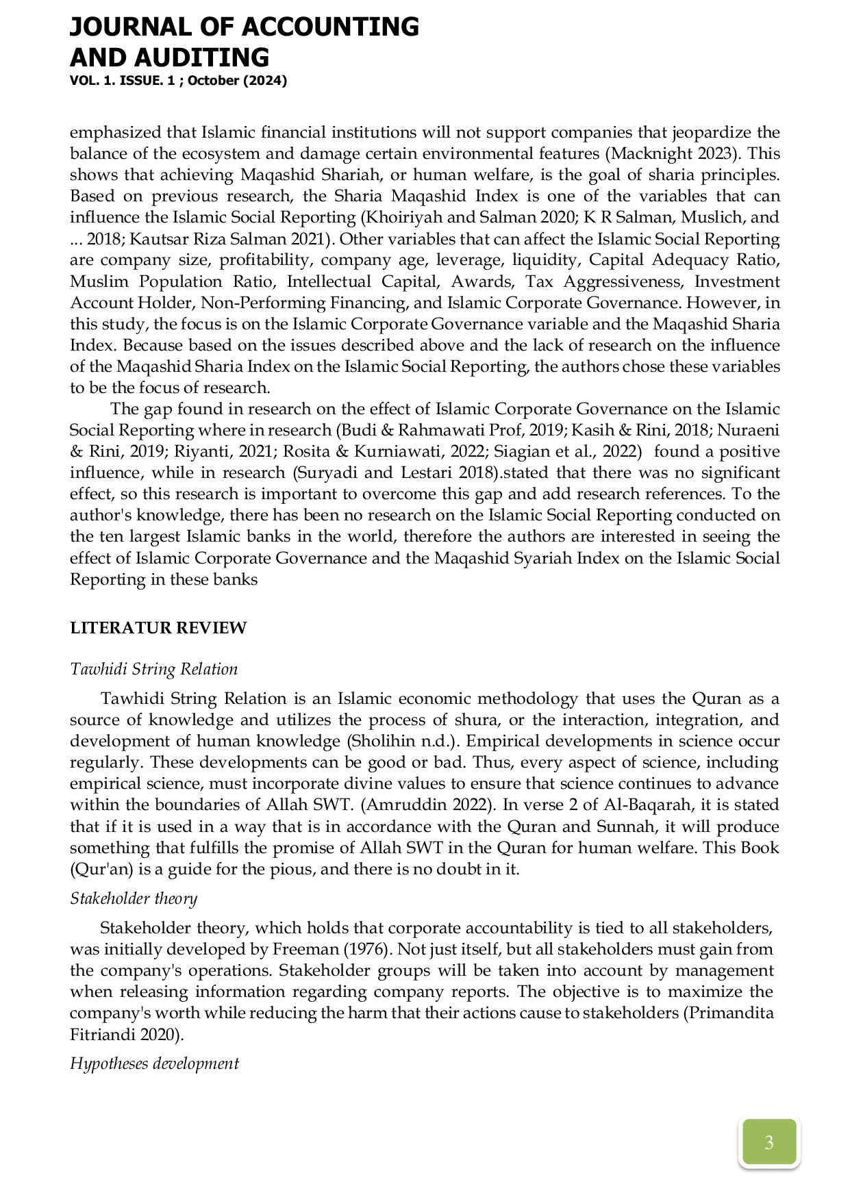 JURIS The Effect of Islamic Corporate Governance and Maqashid Sharia Index on Islamic Social Reporting
